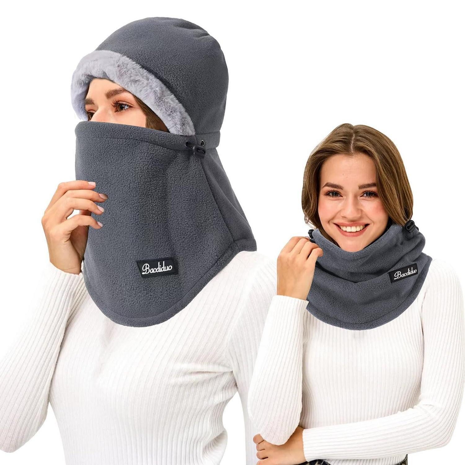 Sturmhaube Sturmhaube Balaclava Skimaske Winddicht Thermo Grau Einheitsgröße