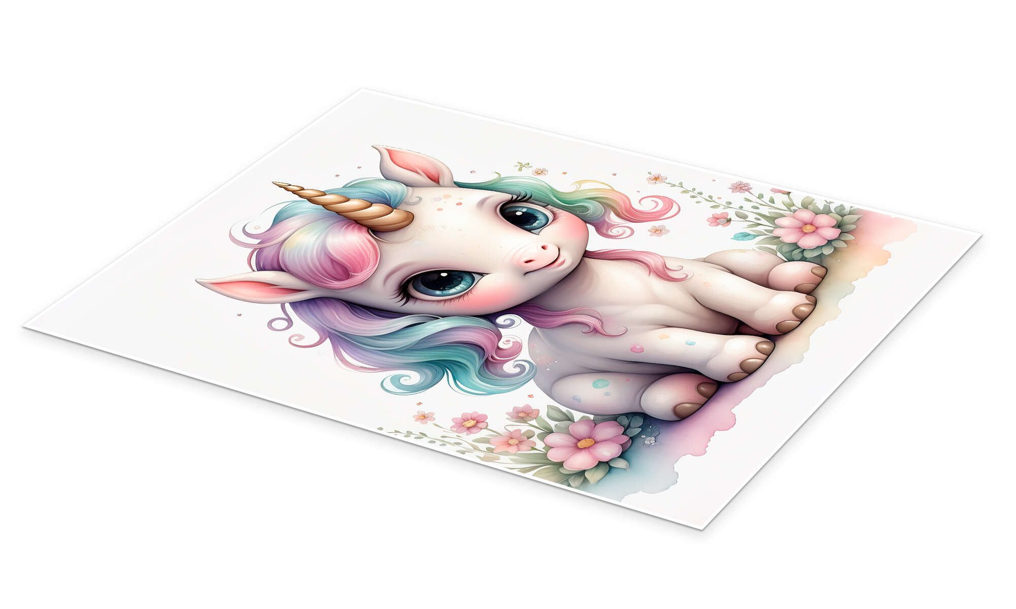 Posterlounge Poster nobelart, Baby-Einhorn, Kinderzimmer Kindermotive günstig online kaufen