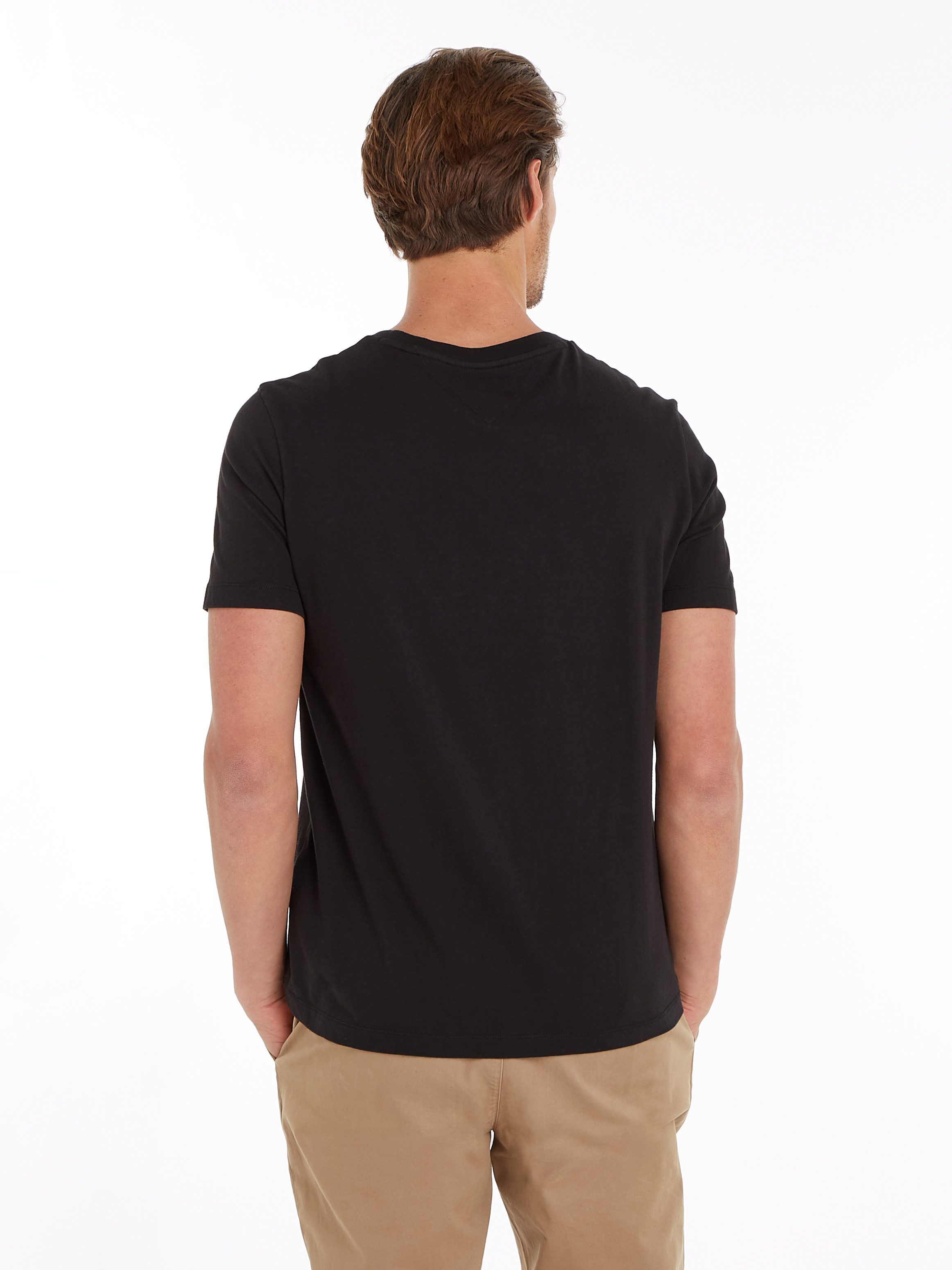 Tommy Hilfiger T-Shirt ESSENTIAL REGULAR FIT SOLID mit Stickerei unifarben, casual, Baumwolle, Rundhals