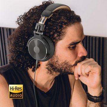 OneOdio Over Ear mit Kabel 50mm Treiber, Bassklang, 6.35 & 3.5mm Klinke Headset (Abnehmbare Kabel für flexibles Anschließen an verschiedene Geräte., Share-Port, Geschlossene DJ Headphones für Studio, Podcast, Monitor)