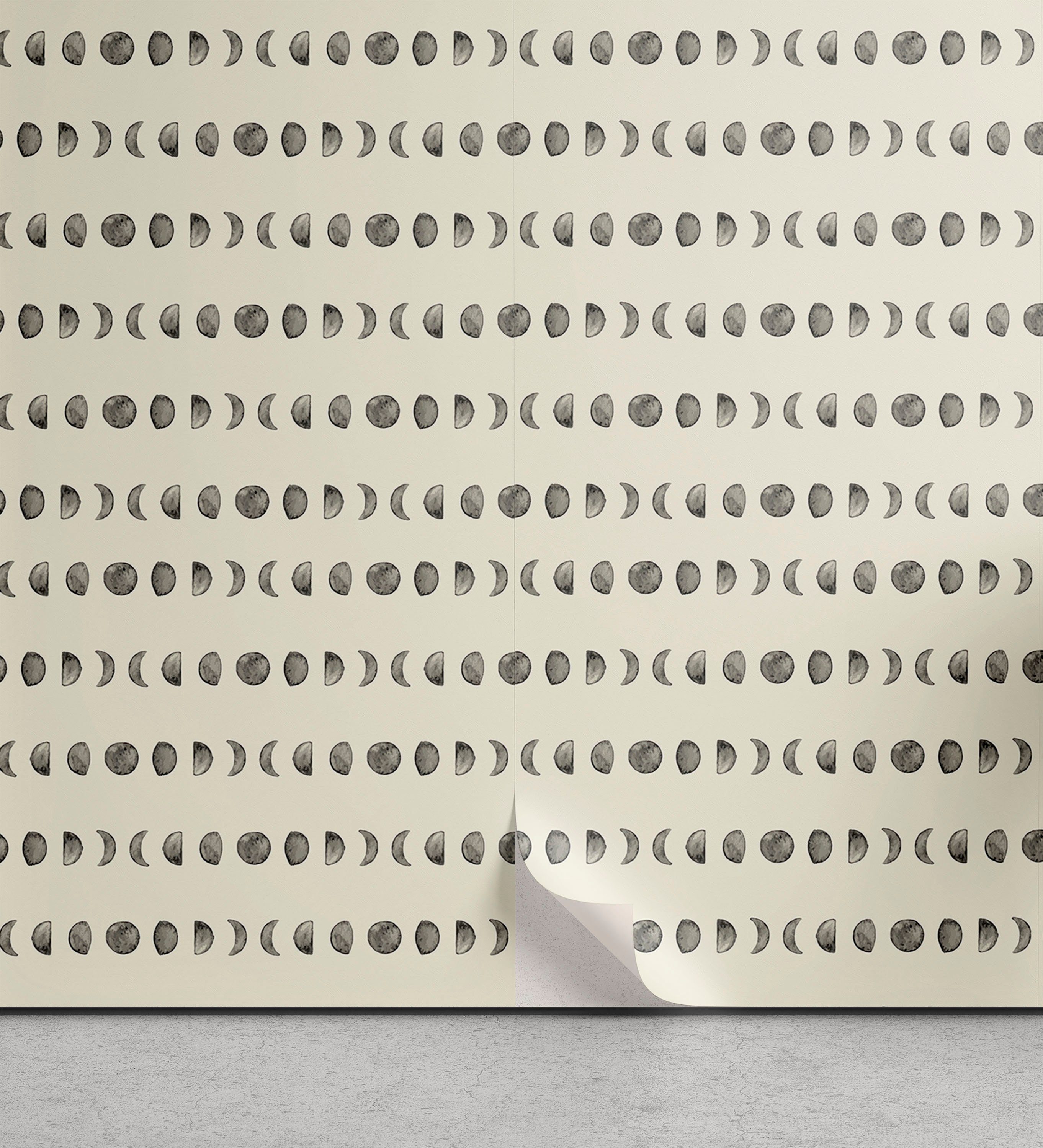 Abakuhaus Vinyltapete selbstklebendes Wohnzimmer Küchenakzent, Mond Moderne Minimal Mondphasen