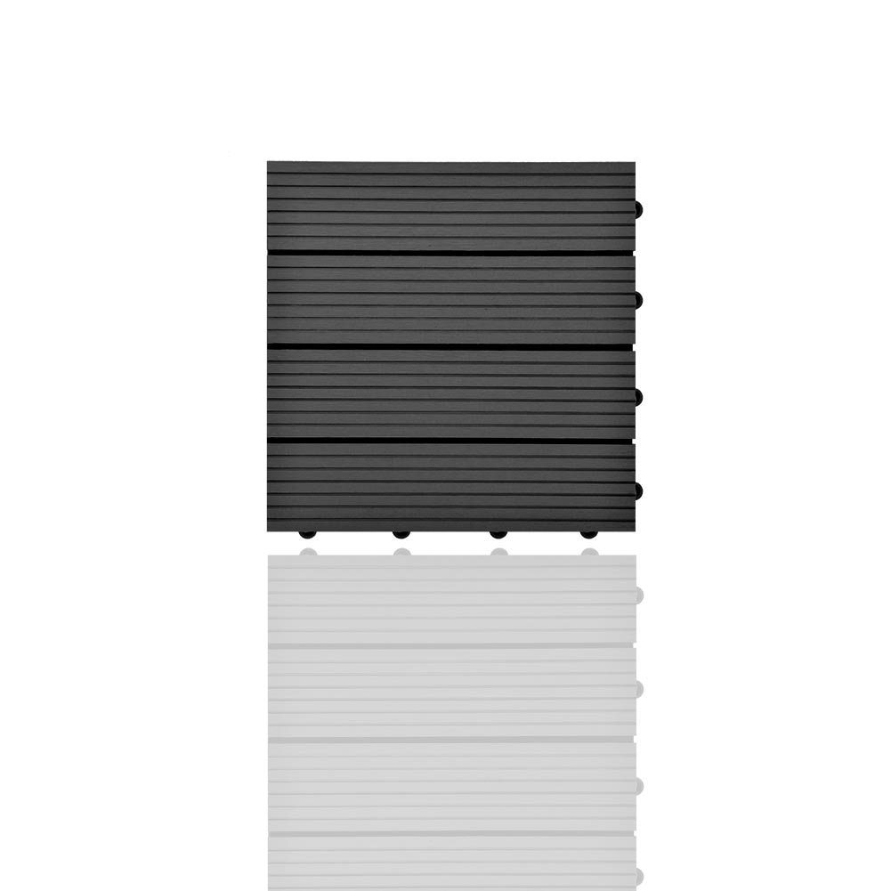 WPC WPC-Fliesen 10m² WPC-Fliesen 30x30cm, 110-St., Grau euroharry Terrassenplatten,