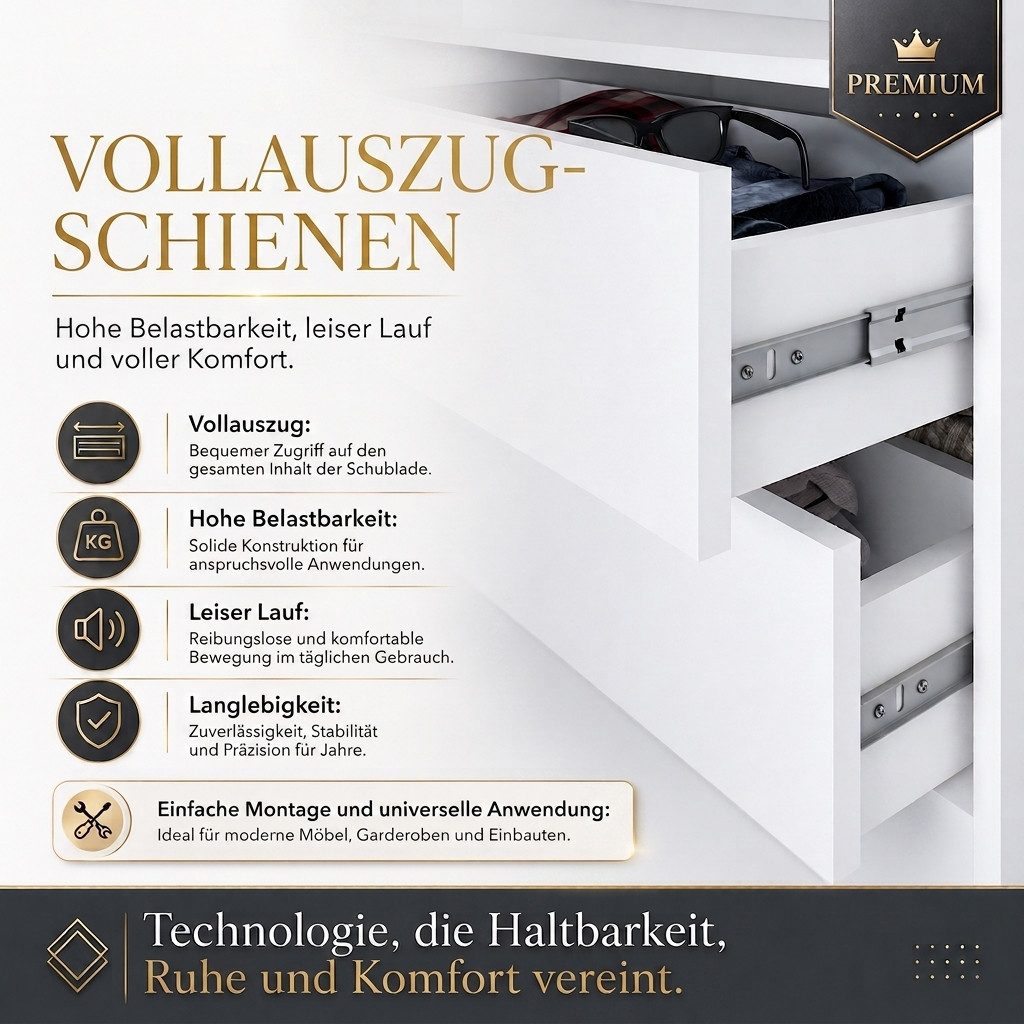 A&J MöbelLand GmbH Schiebetürenschrank LINA mit 3 Schubladen, 3D-Lamellen und Spiegel (TOP ANGEBOT! Geräumiger Schrank mit einer Breite von 200 cm und Spiegel,  – Bild 5 von 5