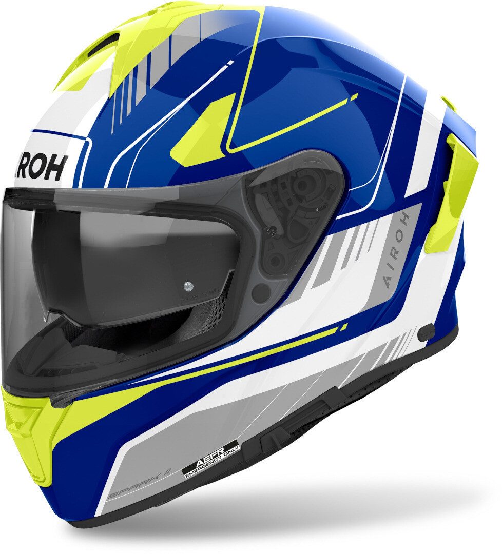 Airoh Motorradhelm Spark 2 Chrono Helm, vorbereitet für Kommunikationssystem,Notfallsystem-Polsterung (EQ