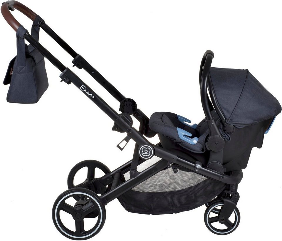 BabyGo Babyschale Twinner, grau, ab: ab Geburt, ab: 0 kg, bis: 13 kg, inkl. 2  Adapter, für Kinderwagen Twinner