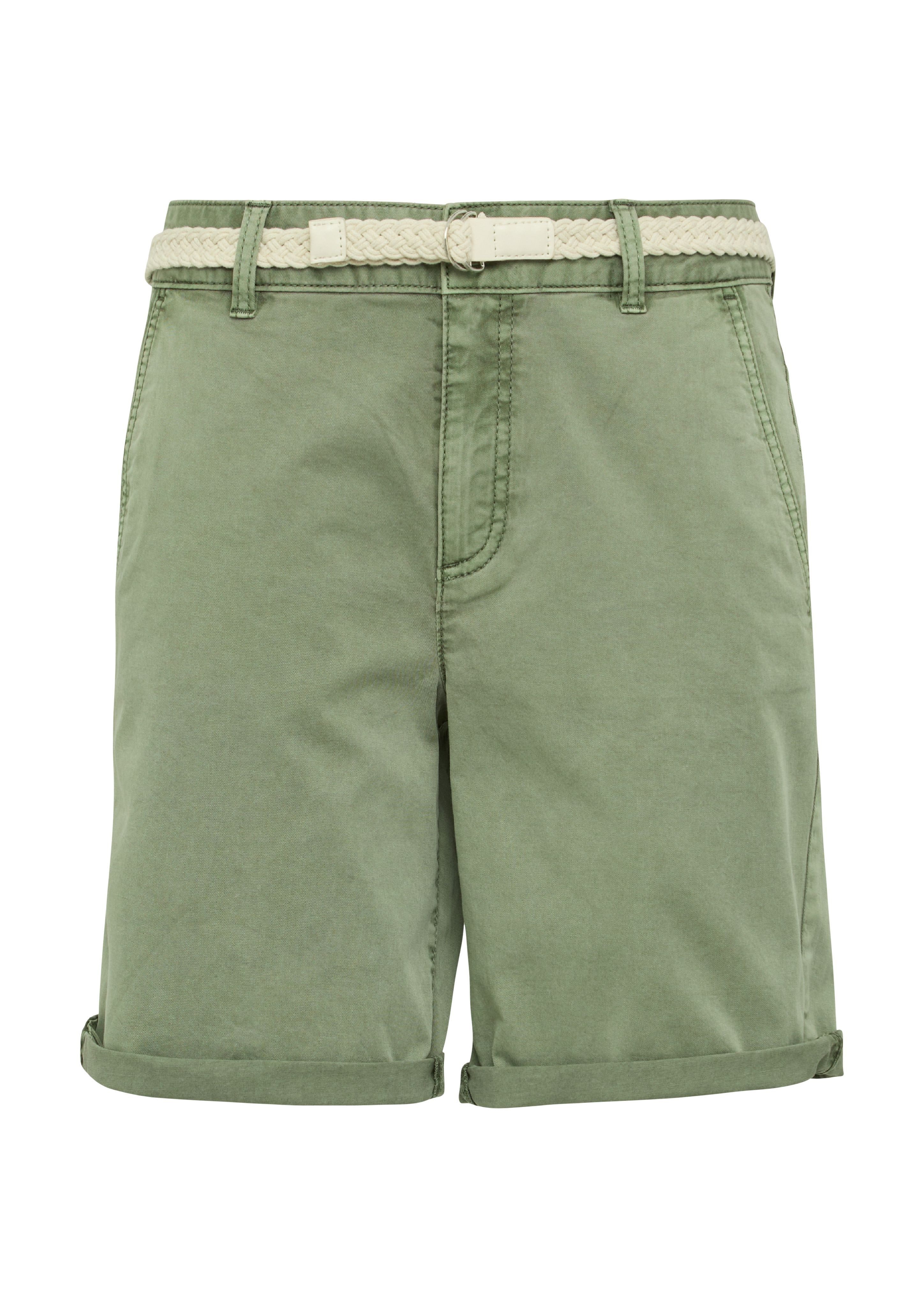 s.Oliver Chinoshorts Sommerhose mit geflochtenem Gürtel günstig online kaufen