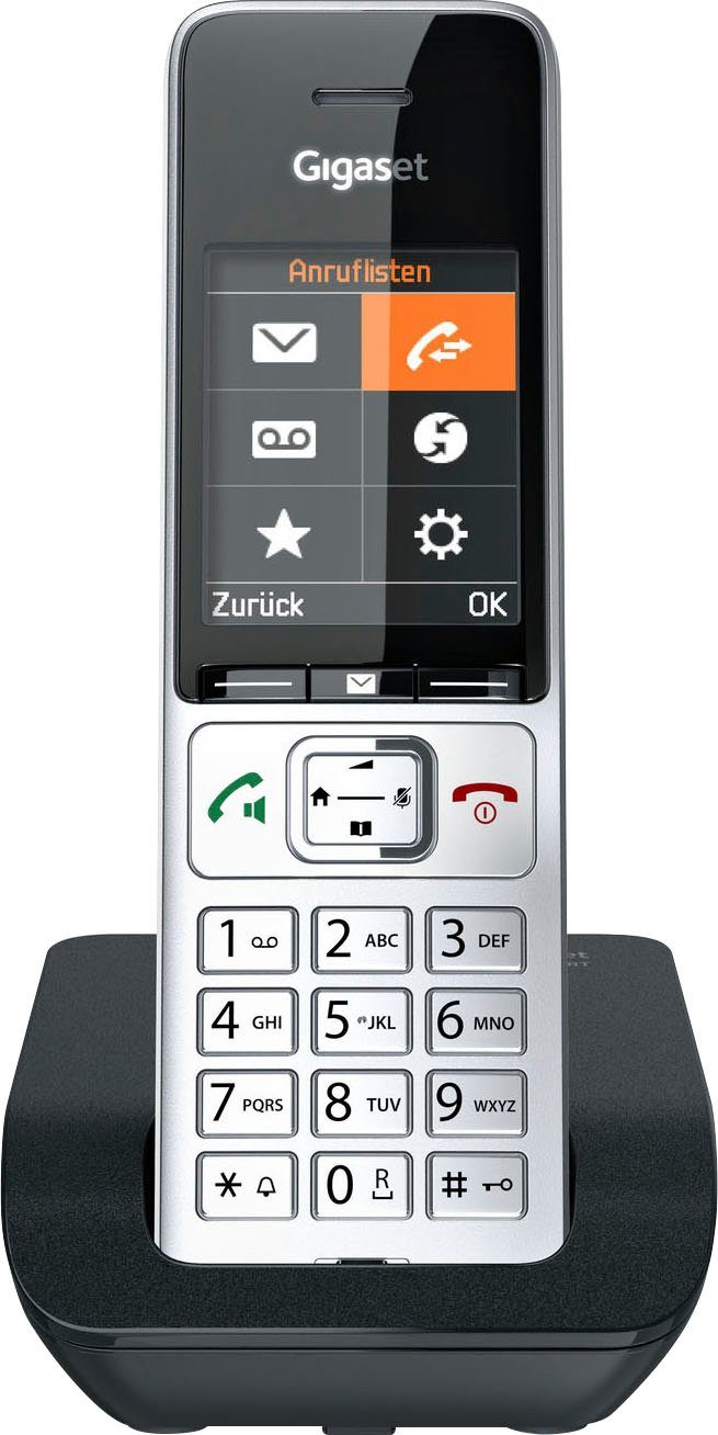 Gigaset COMFORT 500 Schnurloses DECT-Telefon (Mobilteile: 1), 5,6 cm (2,2  Zoll) TFT-Farbdisplay für optimale Lesbarkeit
