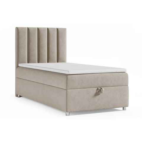 Best for Home Boxspringbett mit Bettkasten Trinity K-10 SINGLE Bonellfederkern inkl. Topper