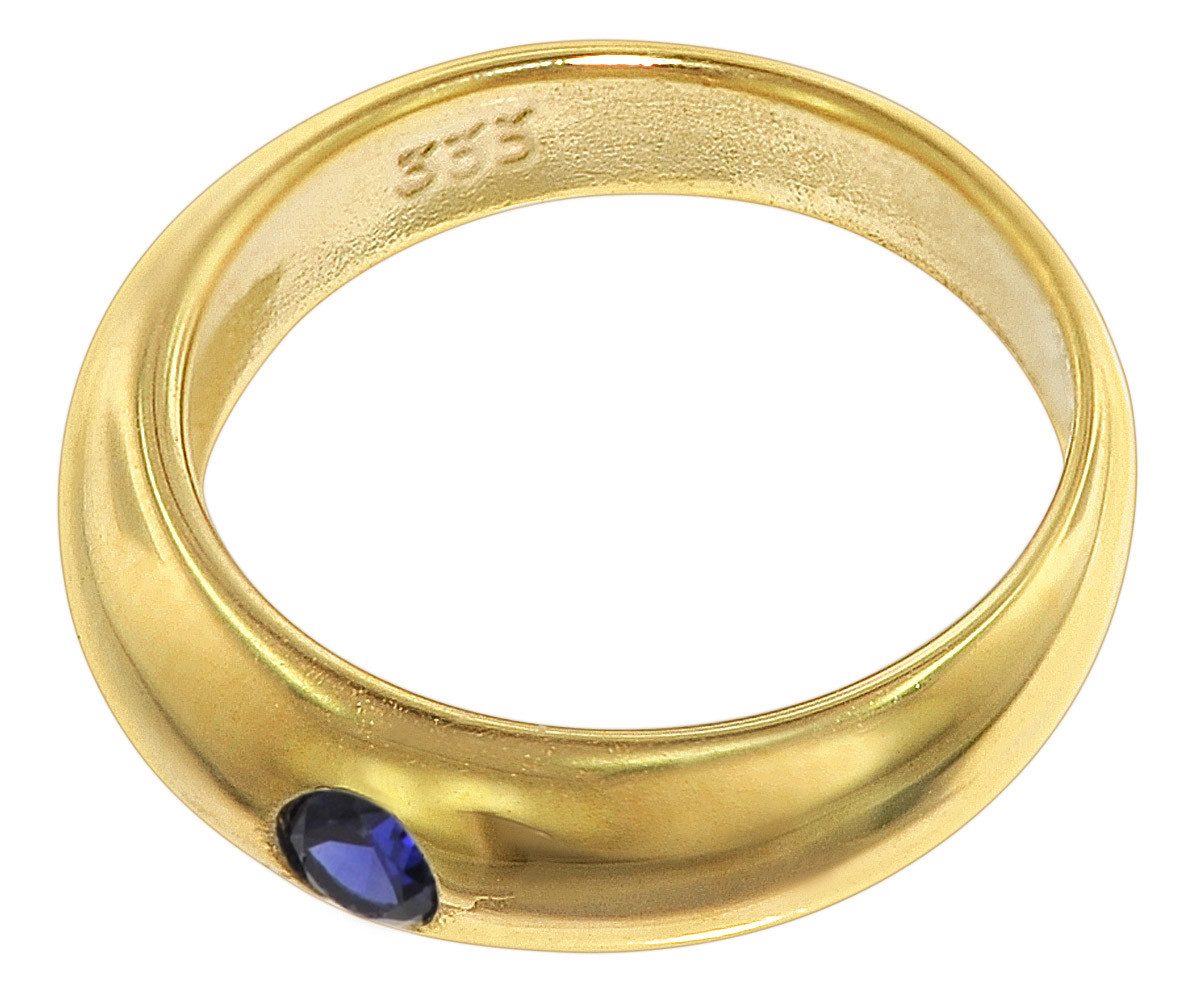 trendor Kette mit Anhänger 68062, Taufring Gold 333 mit Saphir an goldplattierter