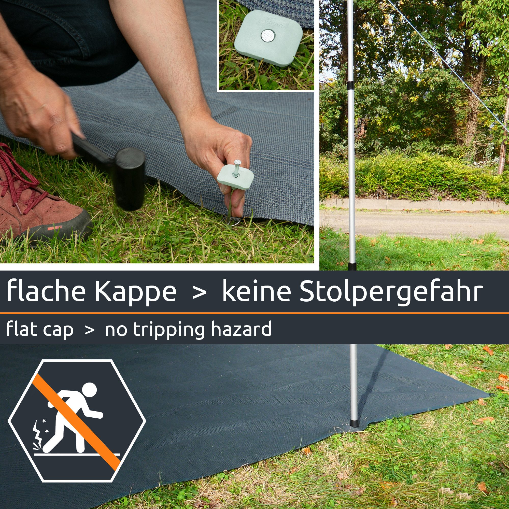 yourGEAR Outdoorteppich yourGEAR Outdoor Soft Carpet 300 x 600 cm - Vorzeltteppich Zeltteppich