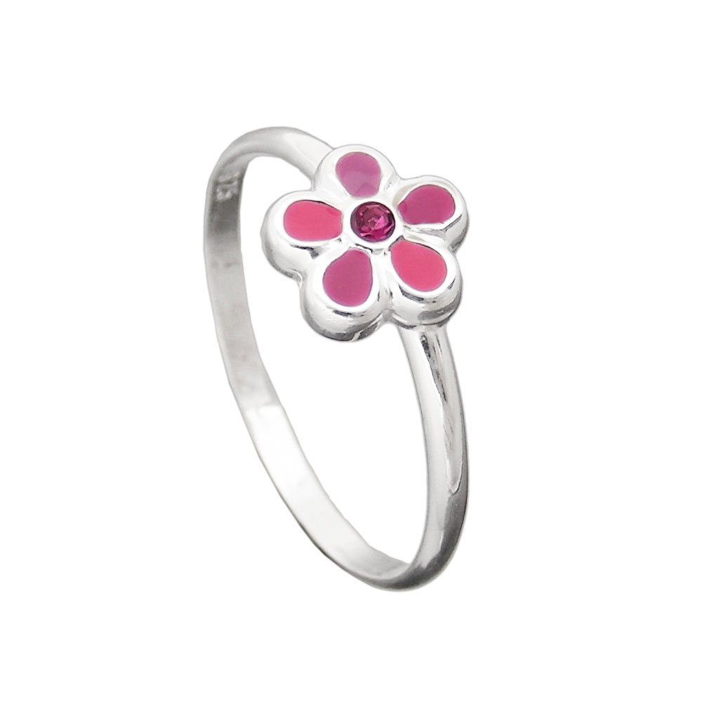 Gallay Silberring Ring Kinderring mit Blume pink Silber 925 Ringgröße 48