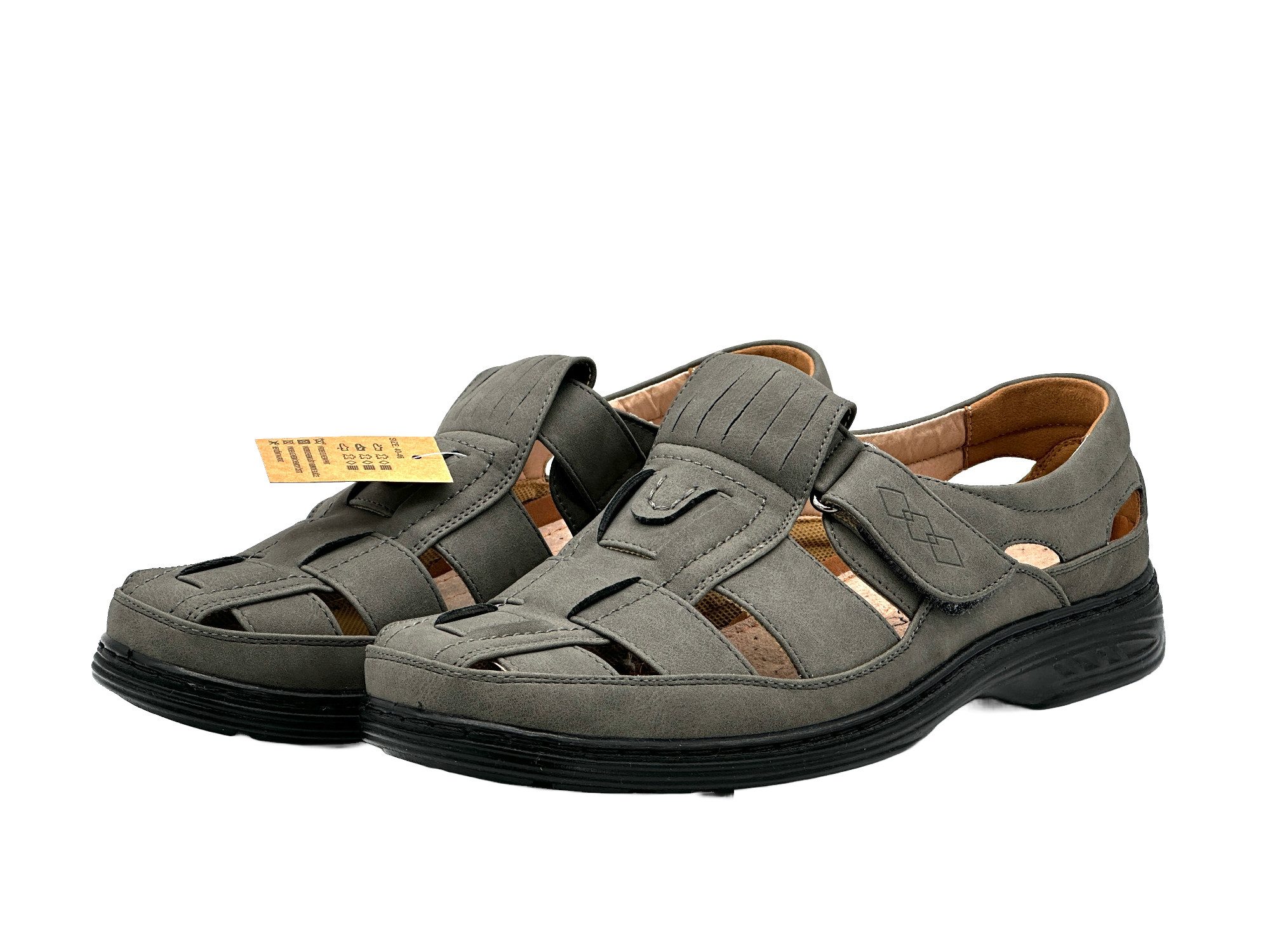 Nowaland Herren Sommerschuhe mit Klettverschluss – Bequem & Atmungsaktiv Sandale Luftige Verarbeitung, Pflegeleichtes Material – Bild 3 von 4