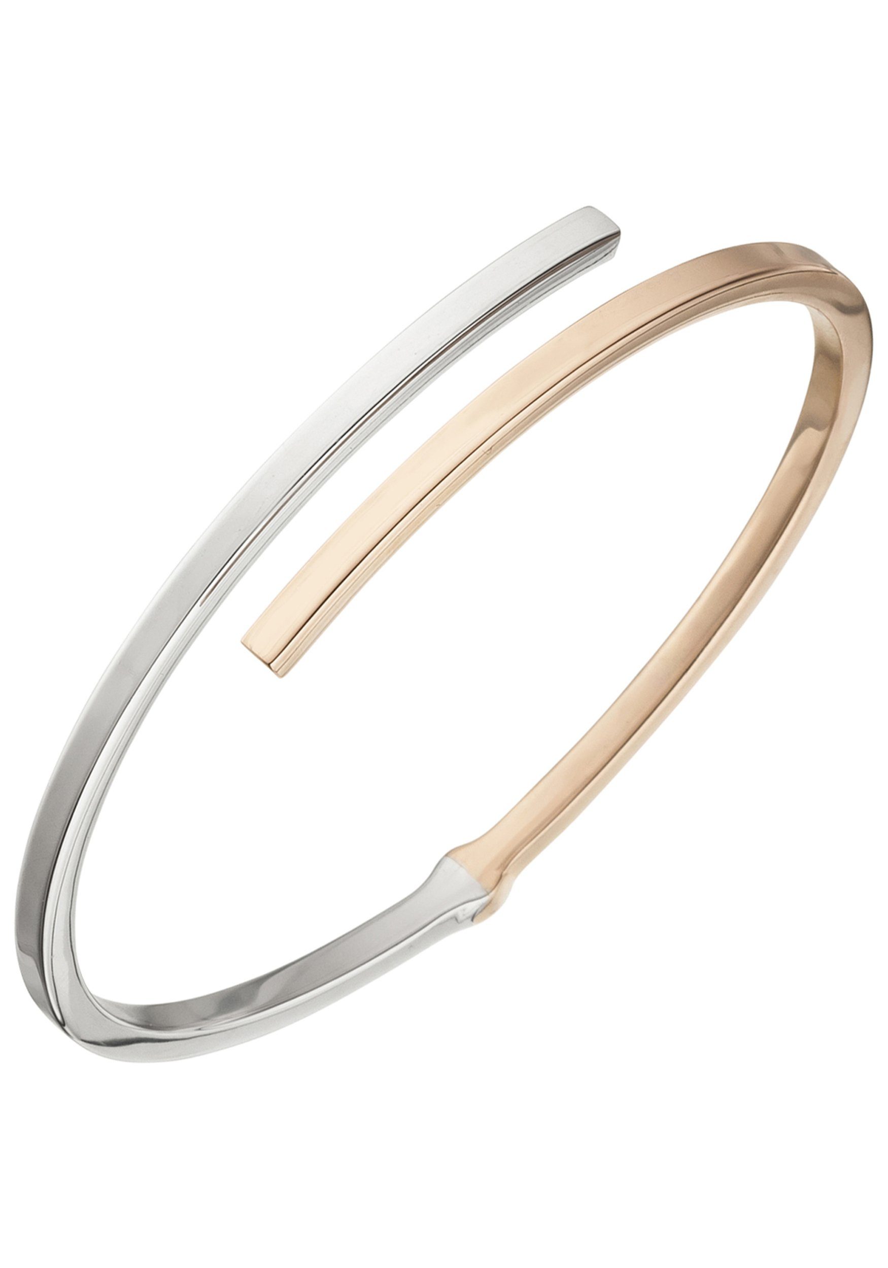 JOBO Armreif, oval 925 Silber bicolor günstig online kaufen