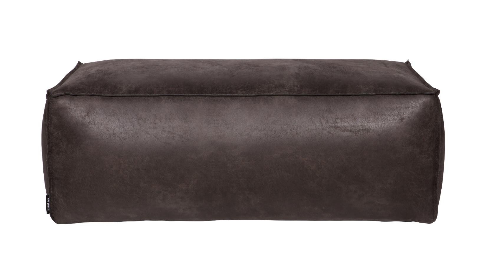 BePureHome Polsterstuhl Hocker Leder Rodeo Pouf Schwarz