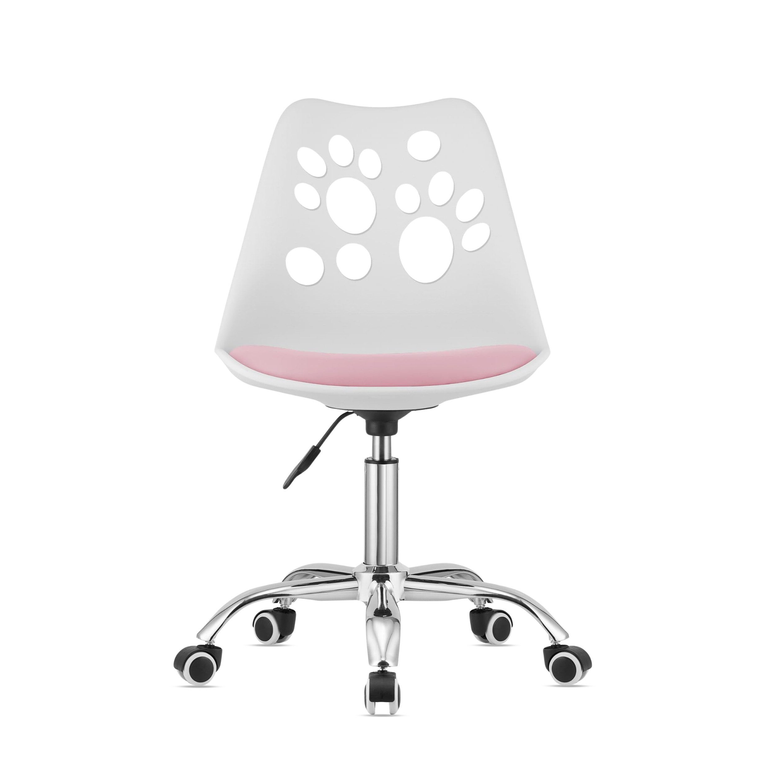 Bürostuhl Ergonomischer Drehstuhl Weiß-Pink, modern & leicht montierbar