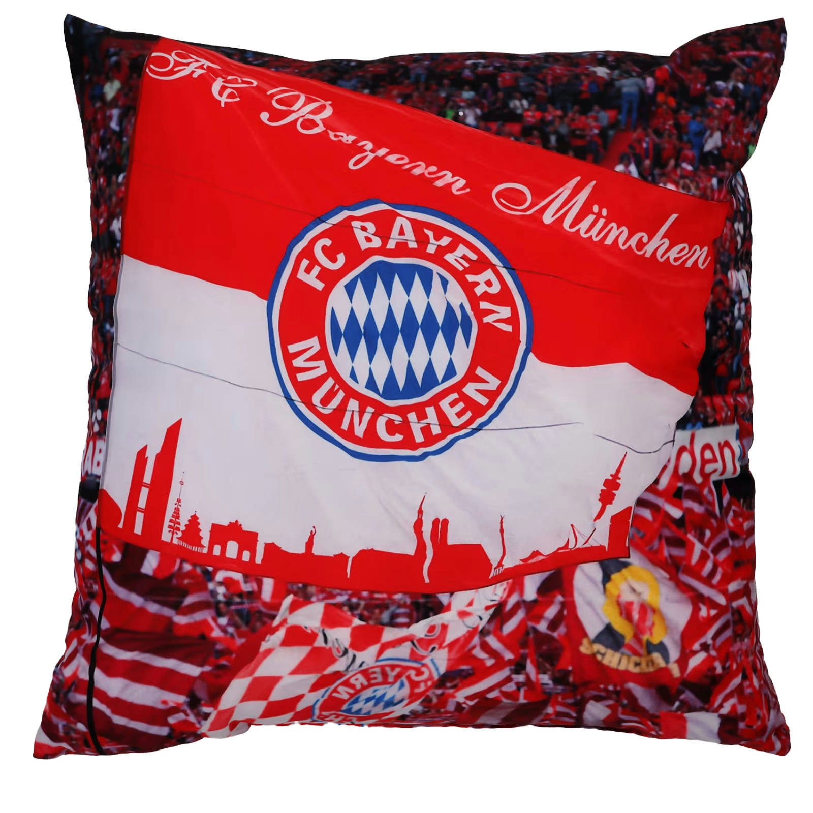 FC Bayern München Kopfkissen FC Bayern Kissen Fankurve rot, Füllung: Polyestervlies, Bezug: 100 % Polyester, Universal/Deko, weich