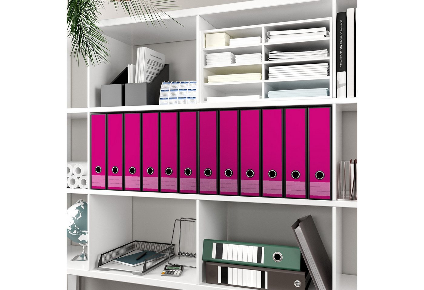Thumbnail - Wallario Etiketten Pink, Ordnerrücken-Sticker in verschiedenen Ausführungen