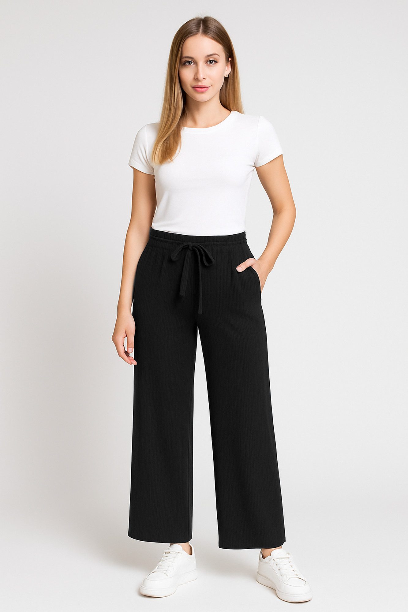 Kendindza Collection Marlene-Hose Sommerhose Damen leicht 7/8 Palazzo Hose günstig online kaufen