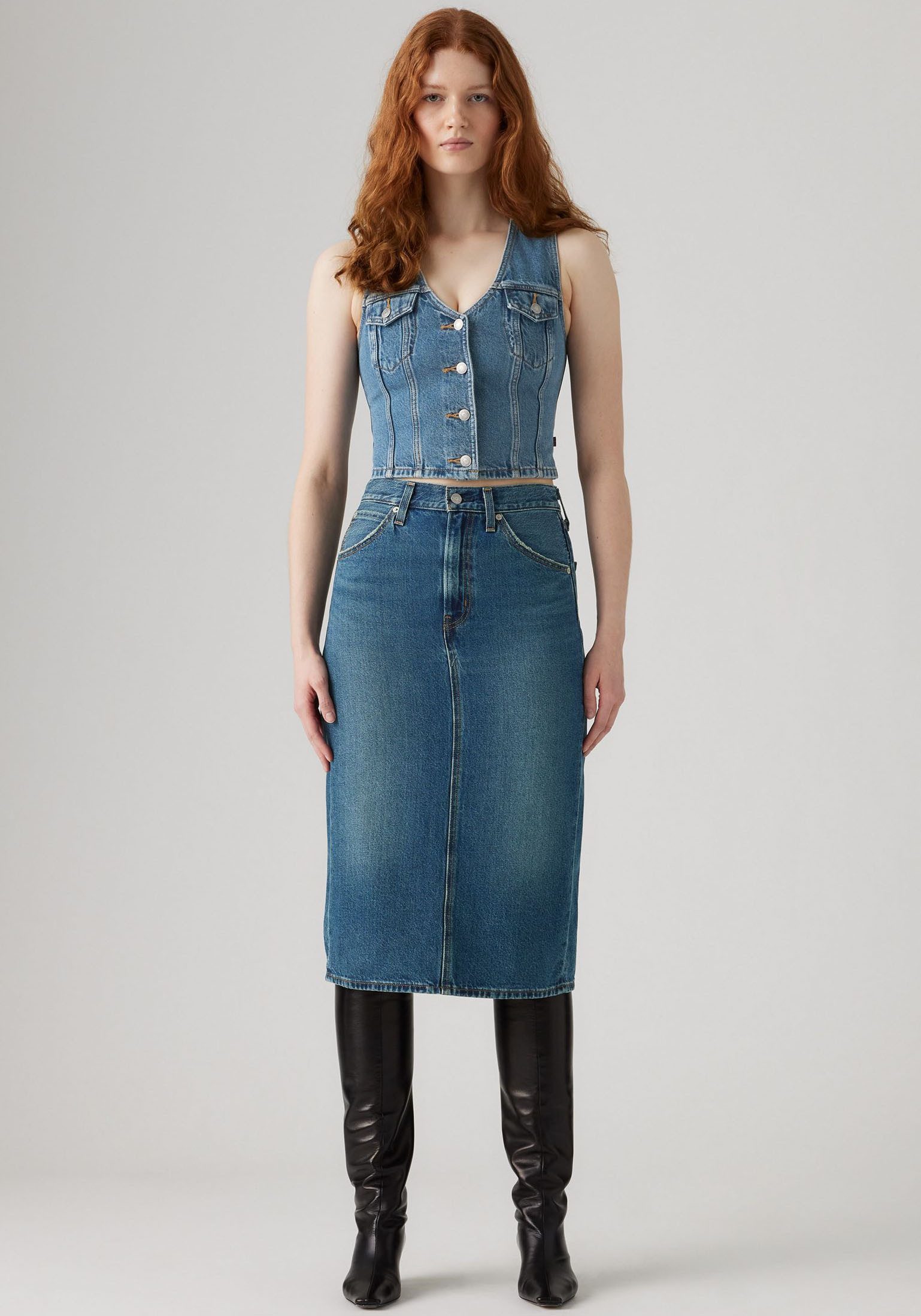 Levi's® Jeansrock HR BACK SLIT SKIR mit Schlitz hinten