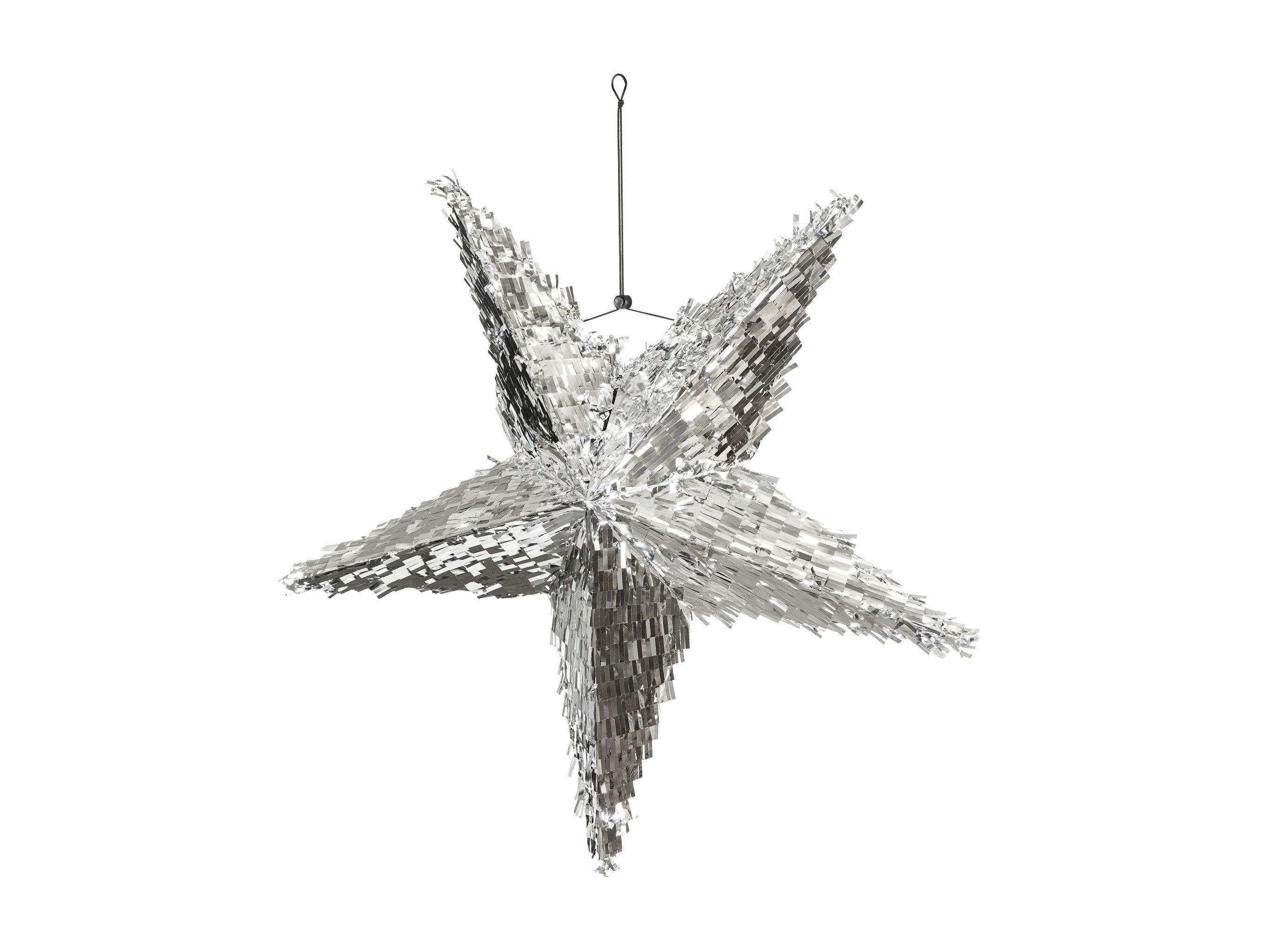 partydeco Pinata, Piñata 68x68x30cm Stern zum Befüllen Silber