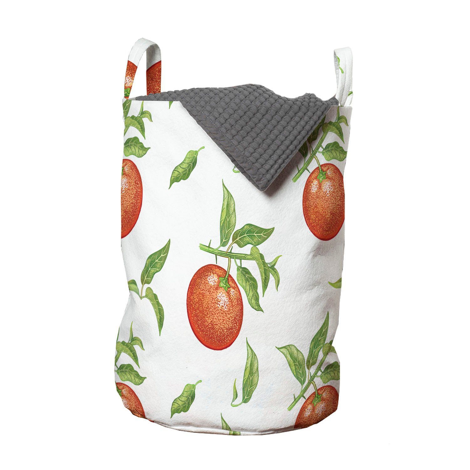 Abakuhaus Wäschesäckchen Wäschekorb mit Griffen Kordelzugverschluss für Waschsalons, Mandarine Mandarinen auf grünen Zweig