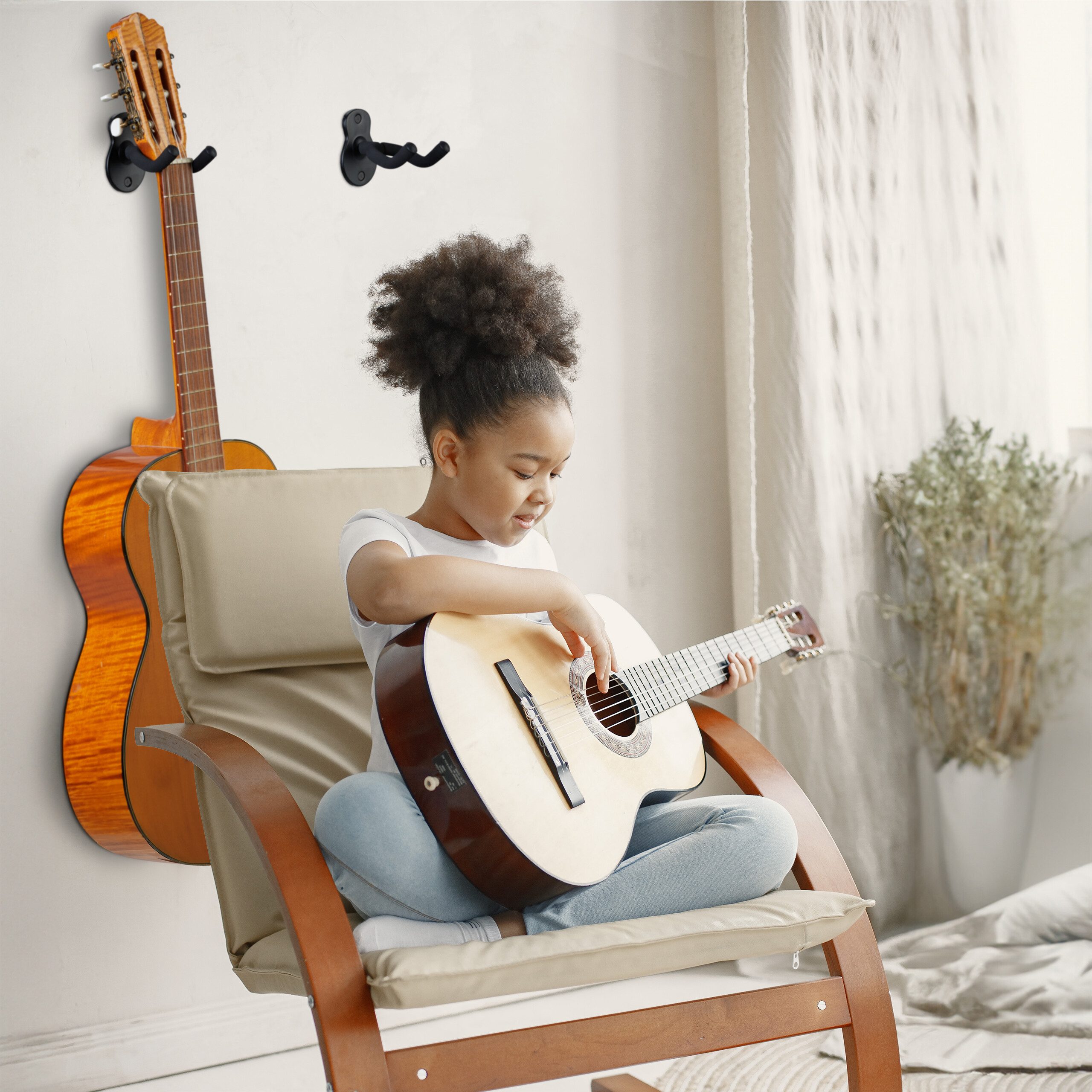 relaxdays Gitarrenständer Gitarrenhalter für die Wand 3er Set, (3-tlg., 3er Set)