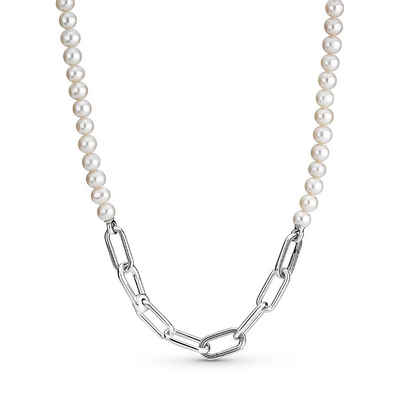 Pandora Kette mit Anhänger Pandora silver link necklace white freshwater pearl 399658C01 L45 cm