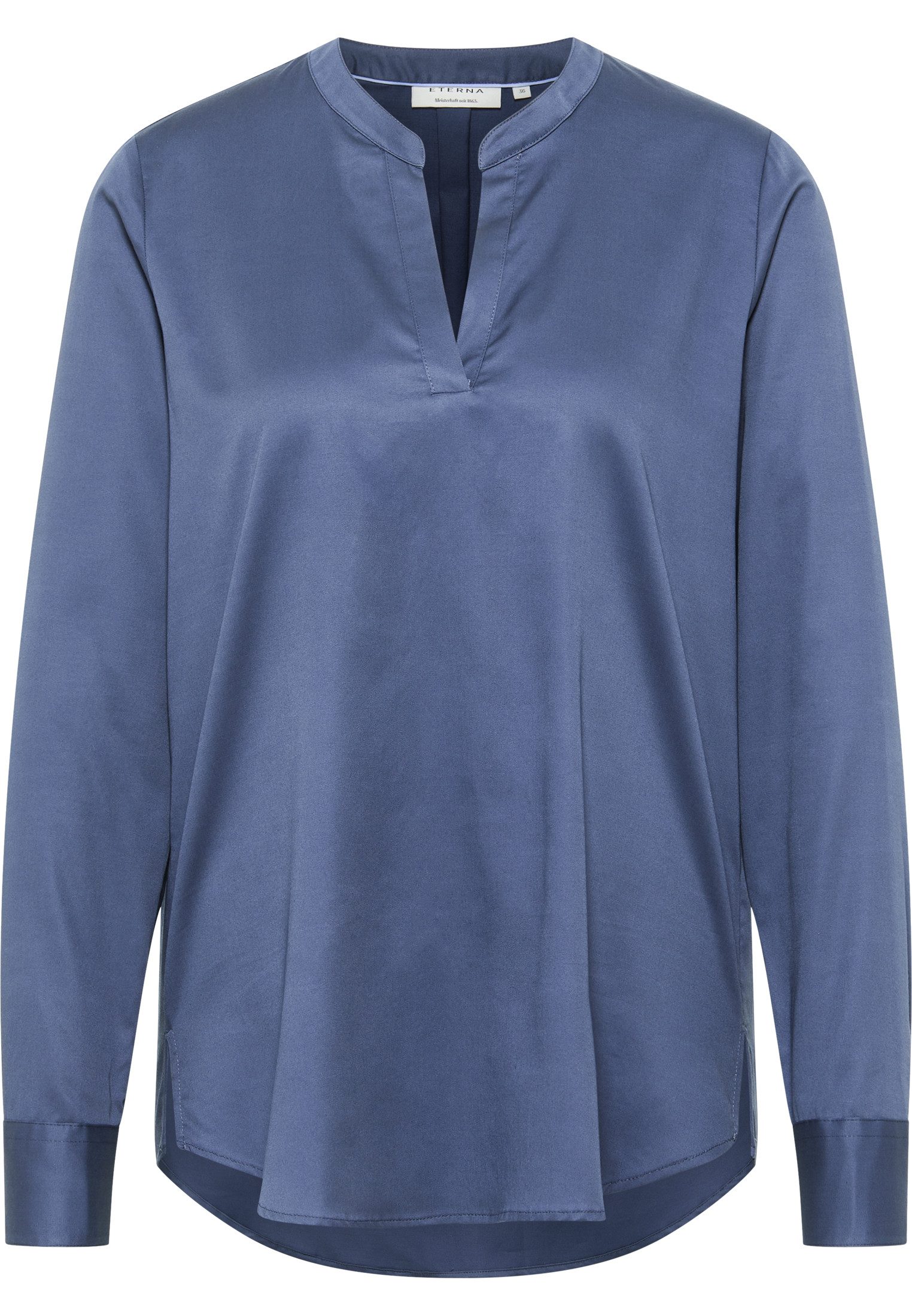 Eterna Blusentop ETERNA LOOSE FIT Langarm Bluse stahlblau satin 5585-17-D246