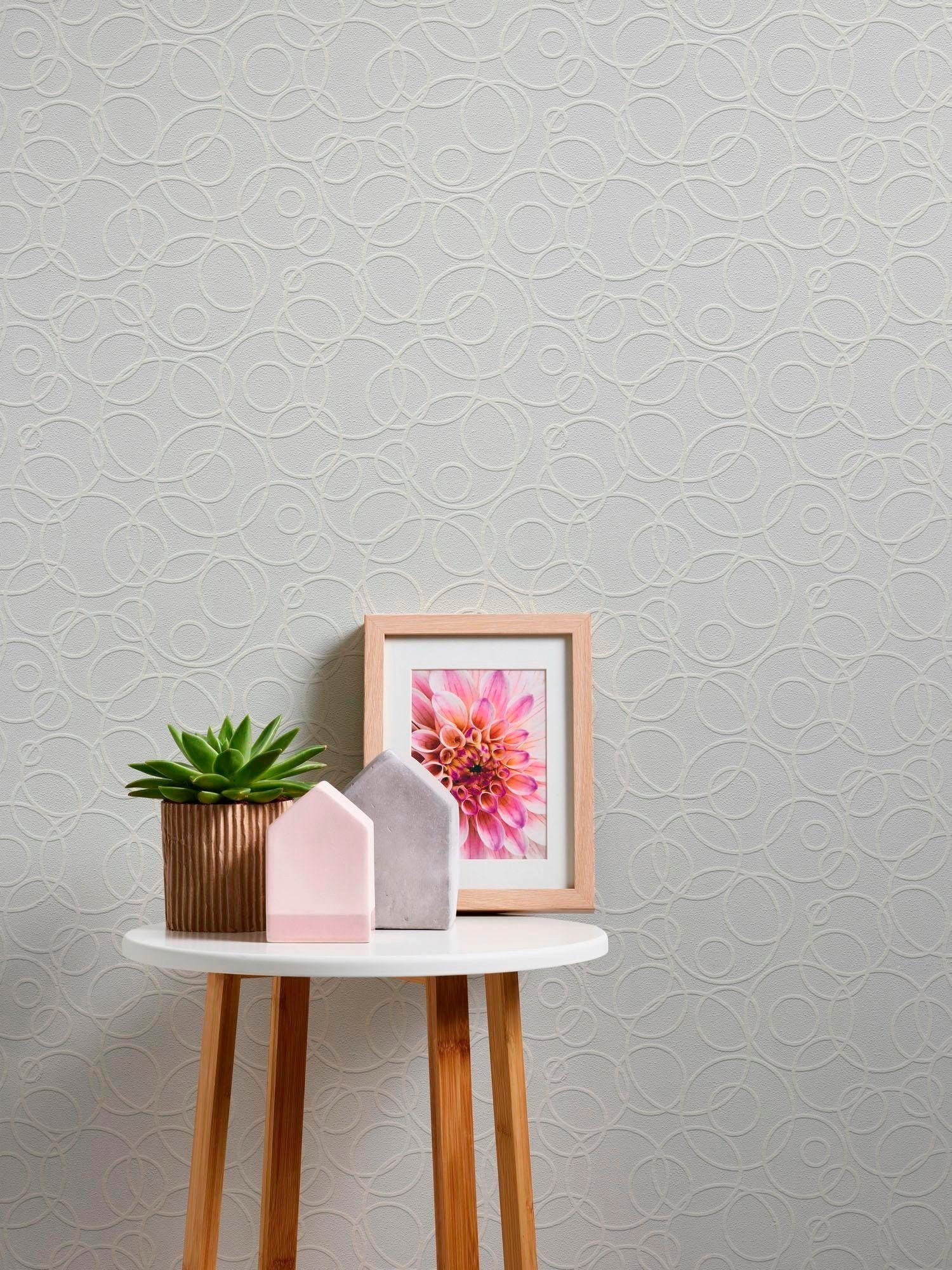 A.S. Création Vliestapete Meistervlies, strukturiert, 3D-Optik, geometrisch, grafisch, Vlies Vinyl Wand Decke Schräge Tapeten Wohnzimmer Schlafzimmer Küche