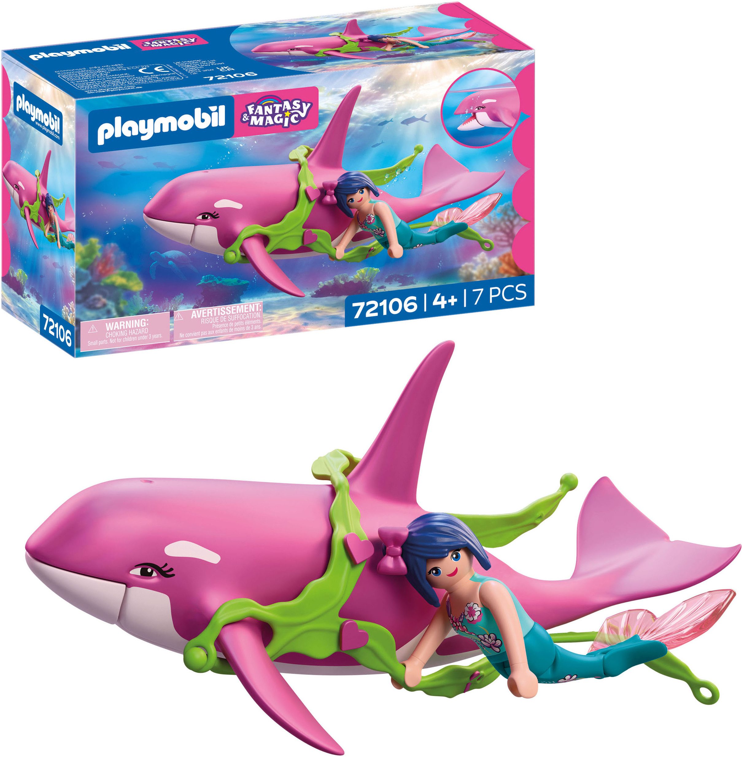 Playmobil® Orca mit Meerjungfrau (72106), Fantasy & Magic Konstruktions-Spielset, (7 St)