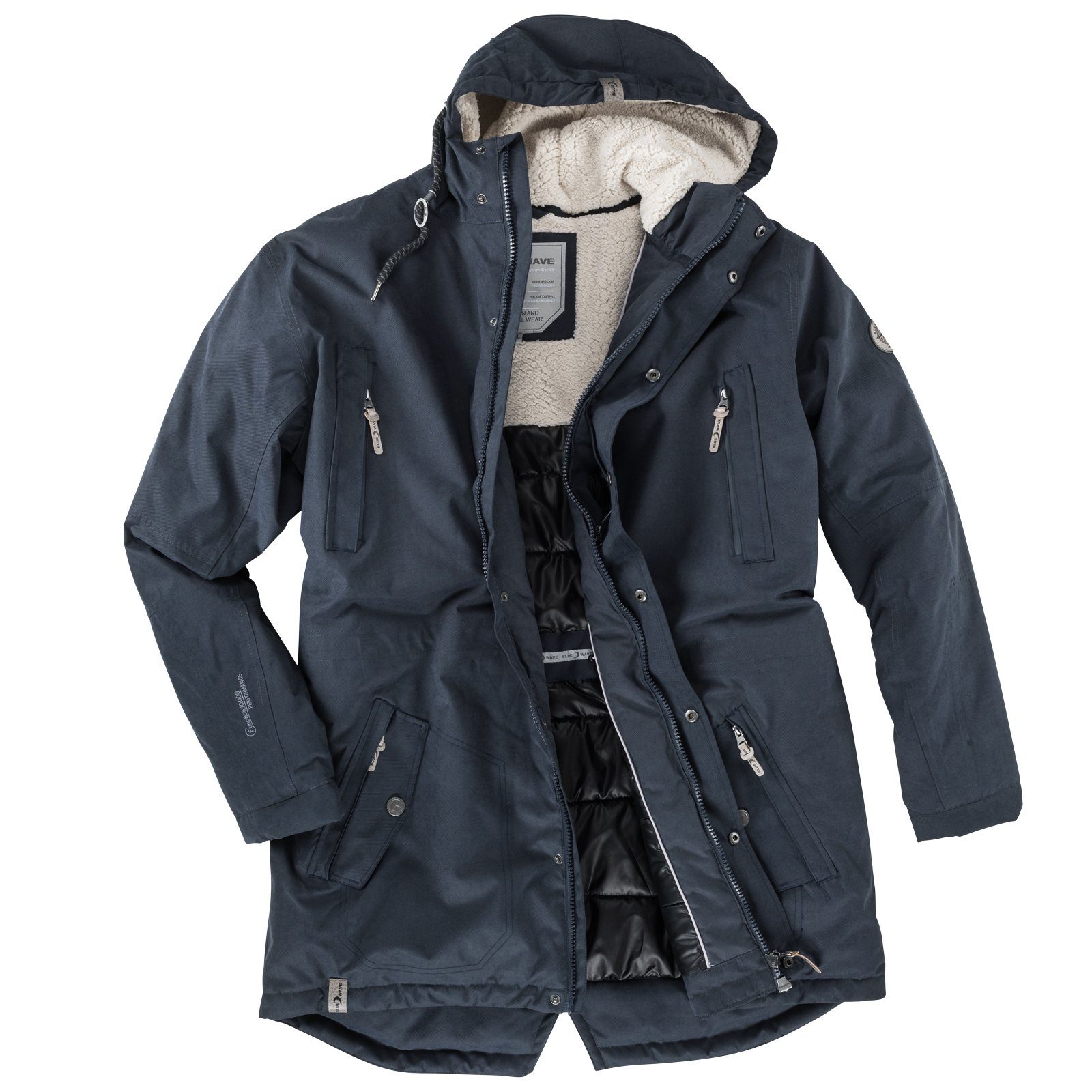 Blue Kuddel Große Größen Blue marine Funktions-Winterparka Wave Funktionsparka Herren Wave