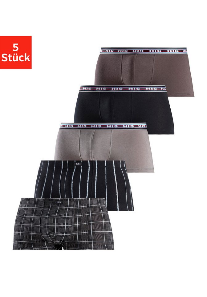 H.I.S Hipster (Packung, 5-St) knapp sitzende Boxershorts aus Baumwoll-Stretch