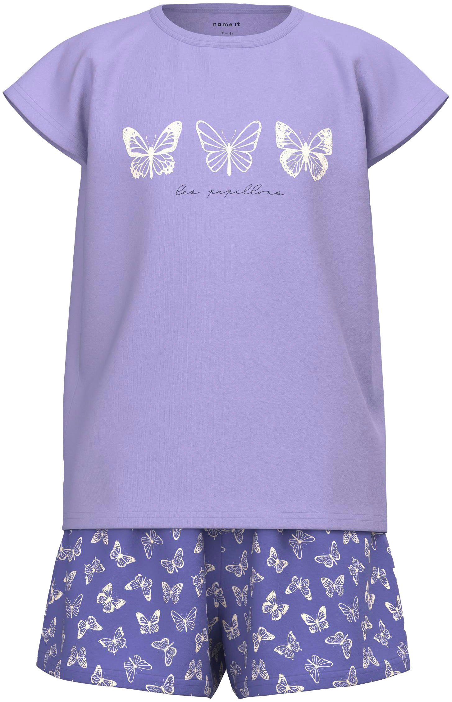 Schmetterling mit 2 Name CAP NKFNIGHTSET BUTTERFLY tlg) (Packung, Shorty NOOS Druck It