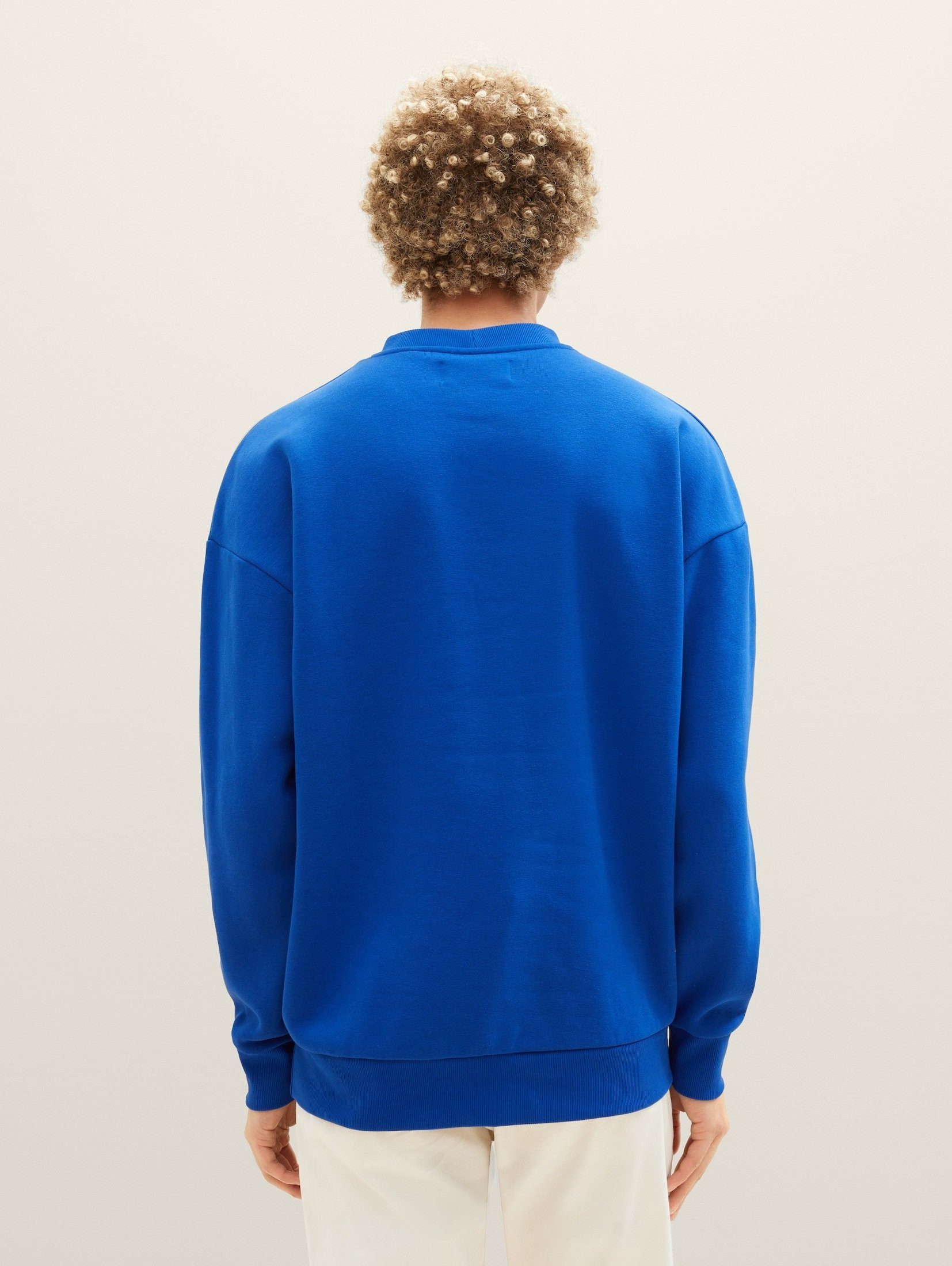 blue Print mit Denim shiny TAILOR TOM royal Logo Sweatshirt Hoodie