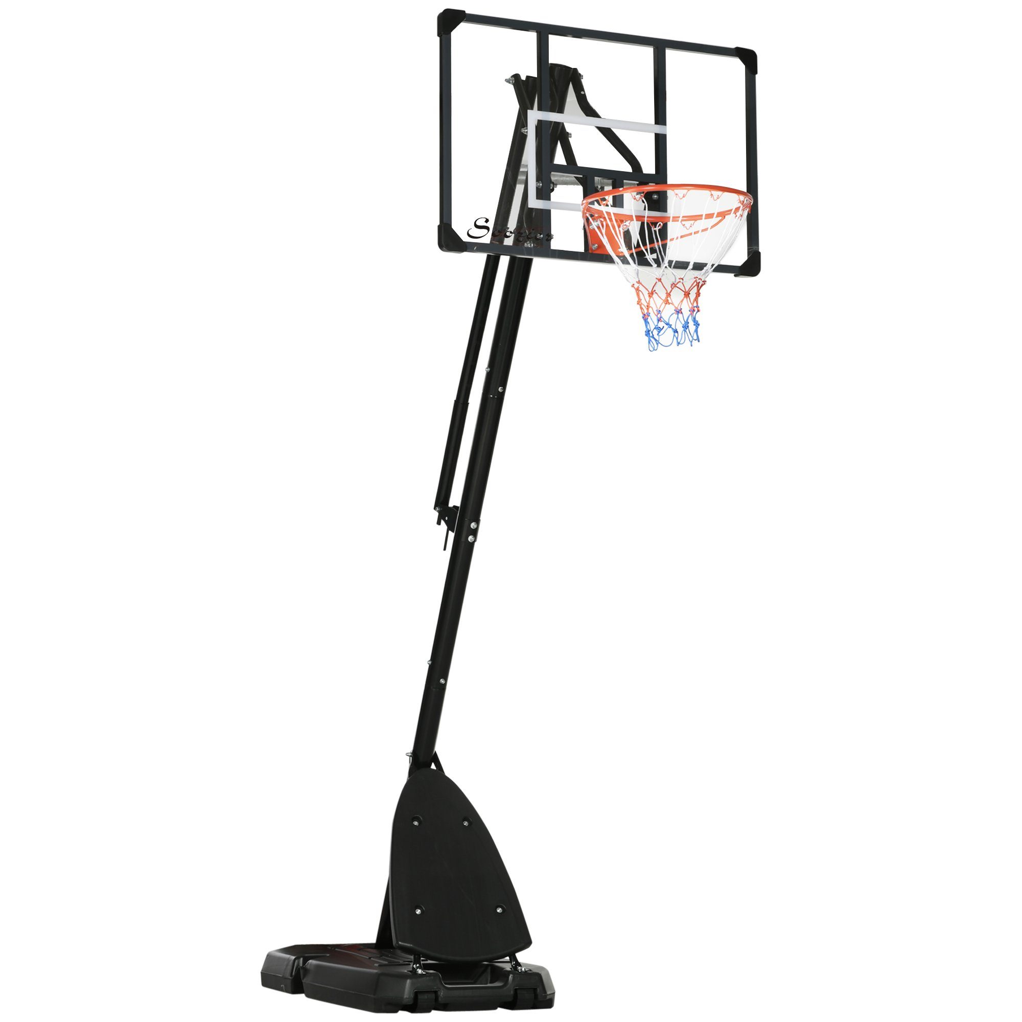 SPORTNOW Basketballständer höhenverstellbarer Basketballkorb für Kinder und Erwachsene, Stahl (Set, 1-St., Basketball-Backboardständer), 111L x 70.5B x 14.5H cm