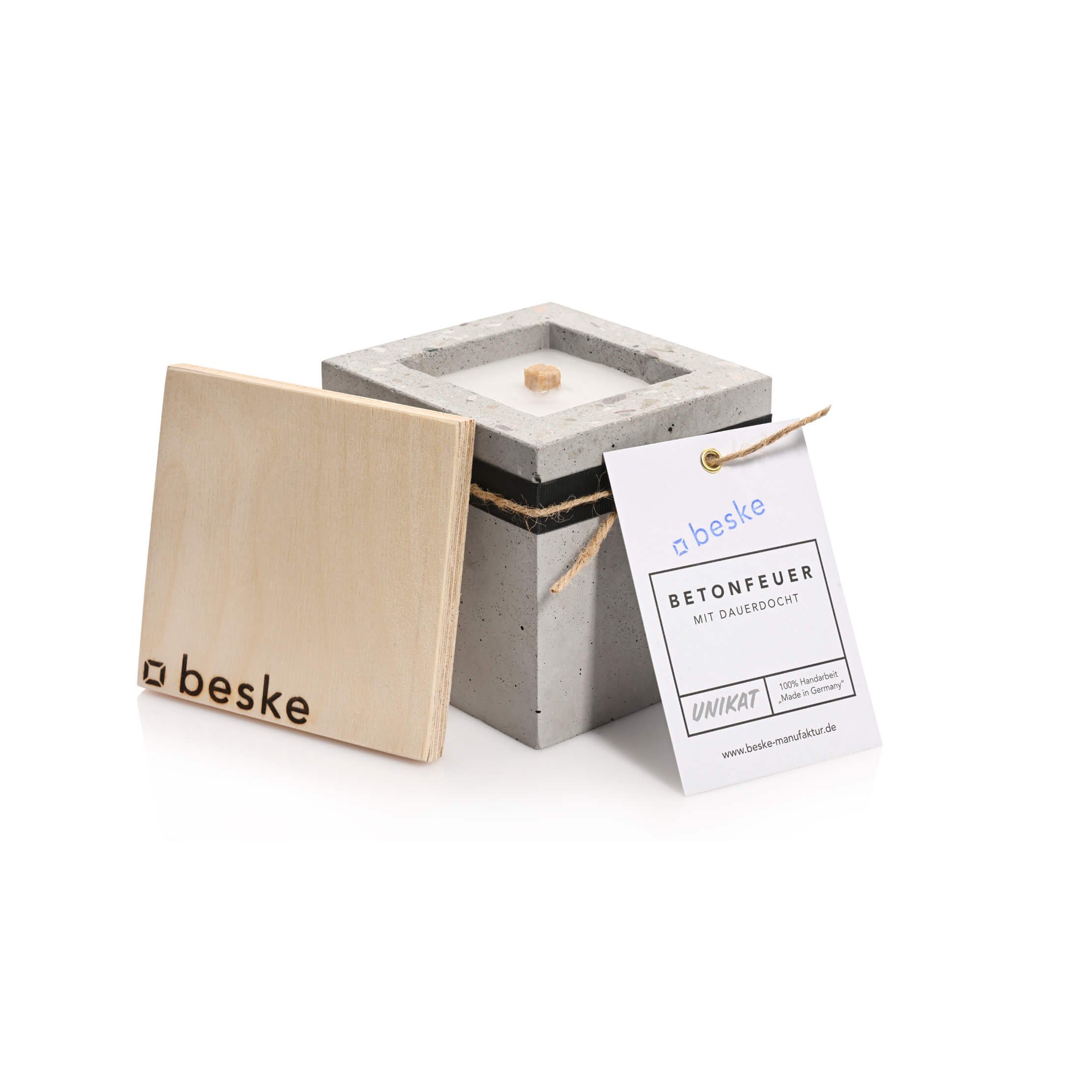 beske Outdoorkerze Betonfeuer® - Pico mit Dauerdocht Kerzenfresser Tischfeu günstig online kaufen