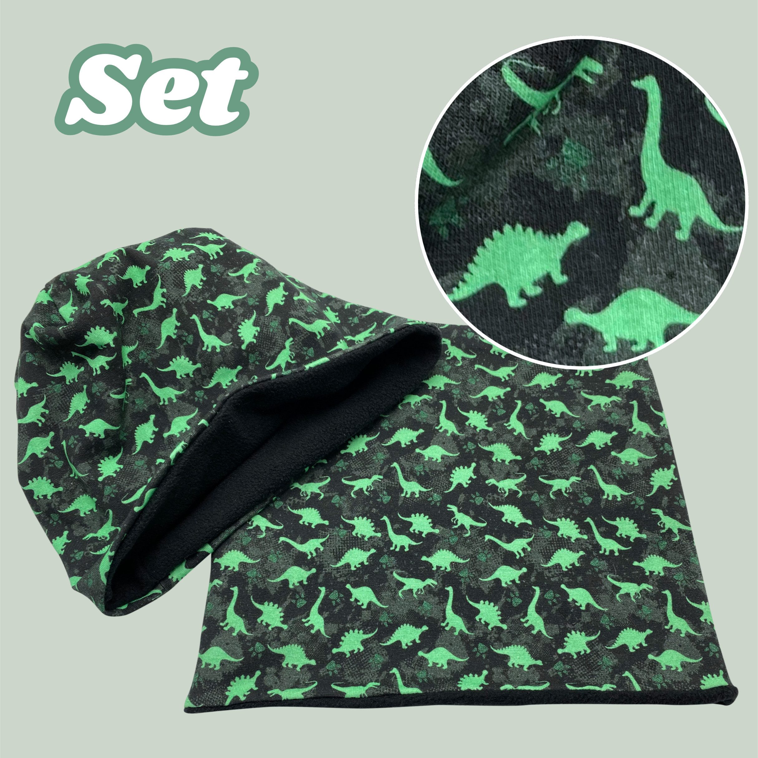 HECKBO Beanie HECKBO Kinder Mädchen Jungen Beanie Mütze & Loop-Schal Set – Bild 5 von 5