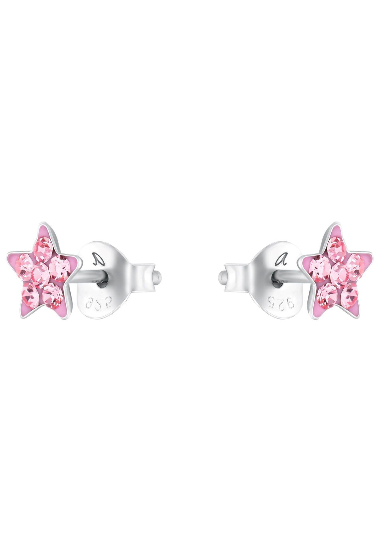 Amor Paar Ohrstecker Sternchen, mit Kristallglas