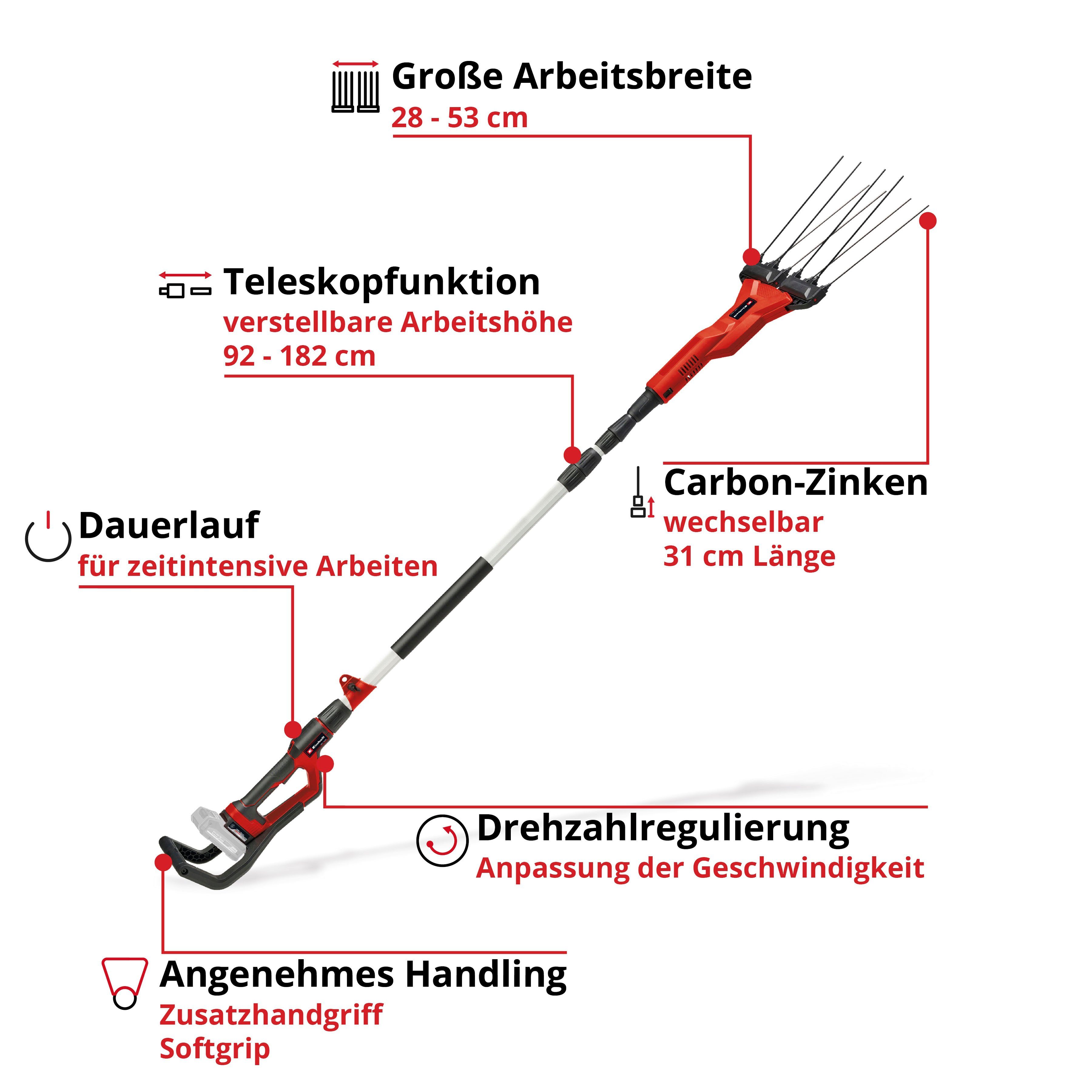 Einhell Obstpflücker GE-FS 18/53 Li-Solo, 310 cm max. Stiellänge, ohne Akku und Ladegerät