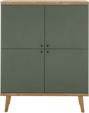 INOSIGN Highboard MAVAS, in moderner Trendfarbe, Griffe aus Metall (Schwarz), Höhe 134 cm