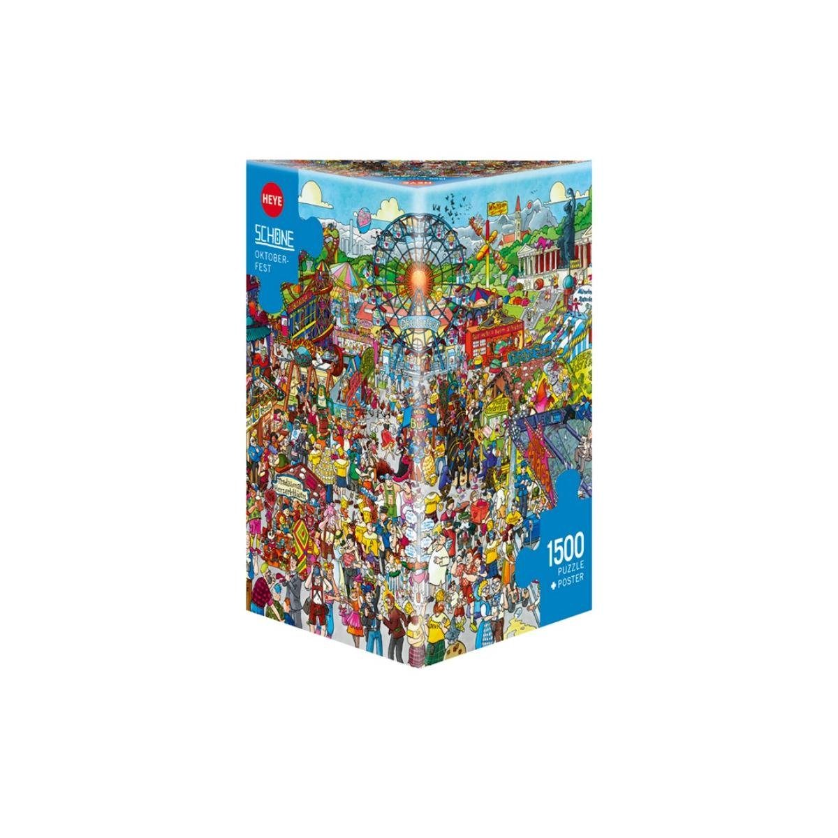 HEYE Puzzle 298425 - Oktoberfest, Cartoon im Dreieck, 1500 Teile -..., 1500  Puzzleteile