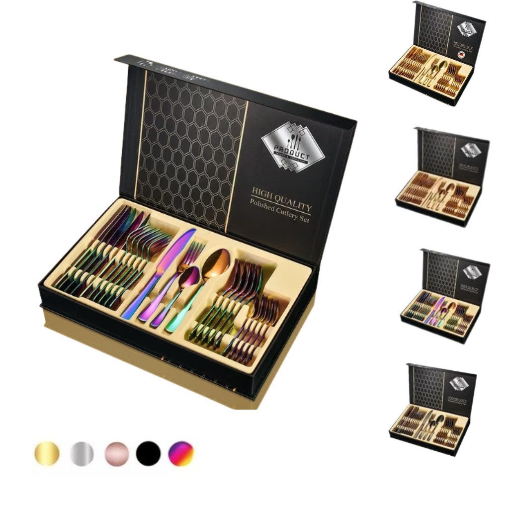 Faizee Home Besteck-Set Besteckset 24 tlg. Edelstahlbesteck für. 6 Personen Gift Box