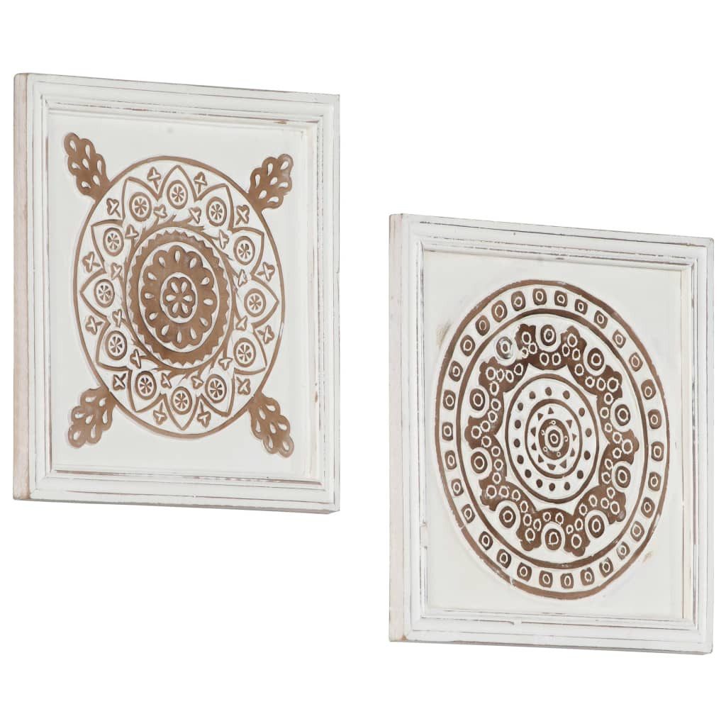 vidaXL Wandpaneel Handgeschnitzte Стеновые панели 2 Stk. MDF 40x40x1,5cm