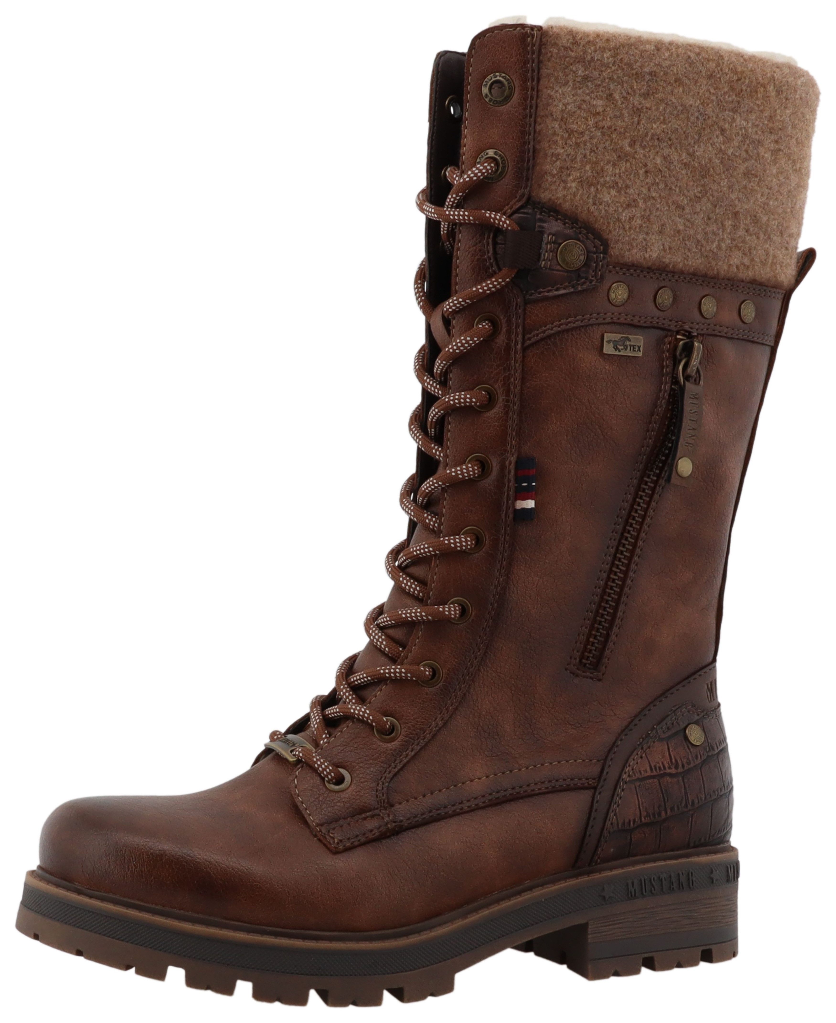 Mustang Shoes Darleen Winterstiefel Schnürstiefel mit Reißverschluss günstig online kaufen