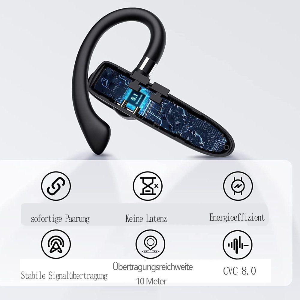Bluetooth Freispreche Kabellos GelldG Headset mit Bluetooth-Kopfhörer Handy Mikrofon, Headset