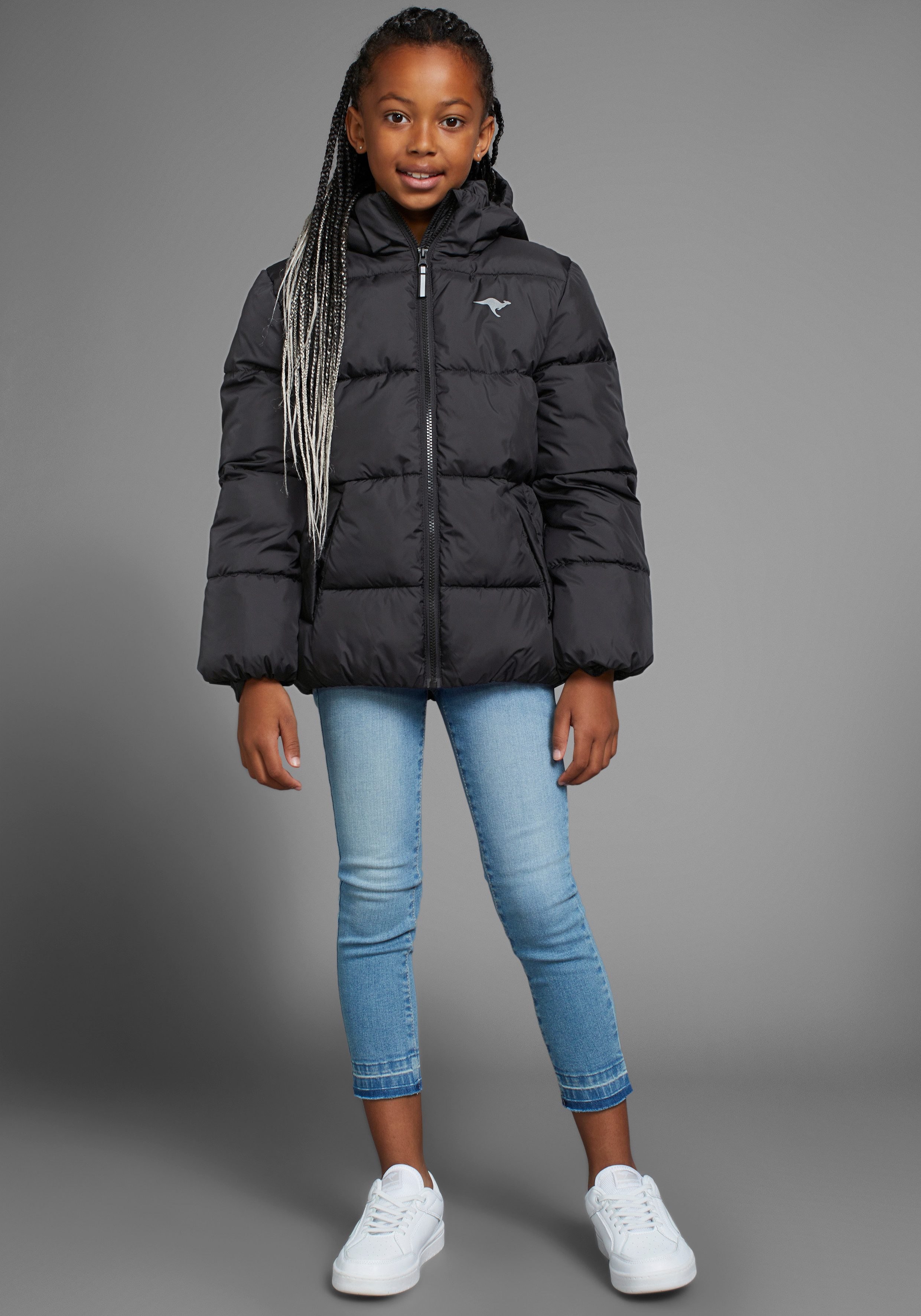 KangaROOS Winterjacke Outdoor Steppjacke für Mädchen Steppjacke mit reflektierenden Details