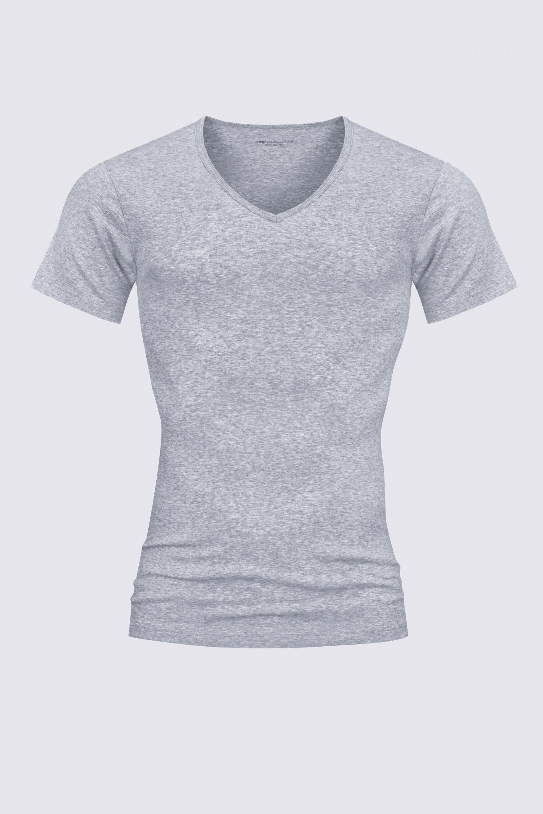 Light unifarben (1-tlg) Serie Grey Casual Mey Cotton Melange V-Shirt
