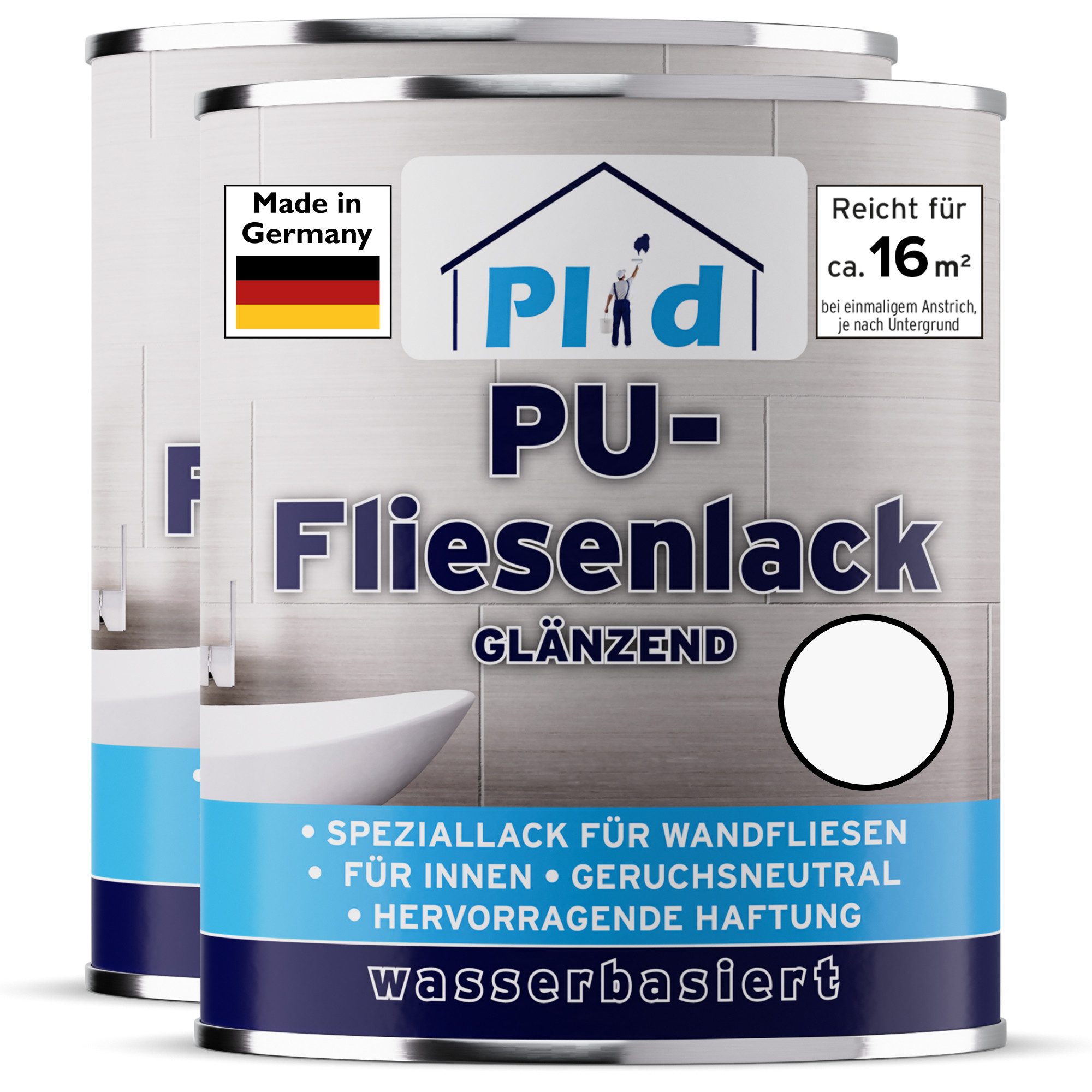 plid Fliesenlack Fliesenlack Fliesen Lack Fliesenfarbe Fliesen / Lackieren Bad Küche, schnelltrocknend, spritzwasserbeständig, verarbeitungsfertig
