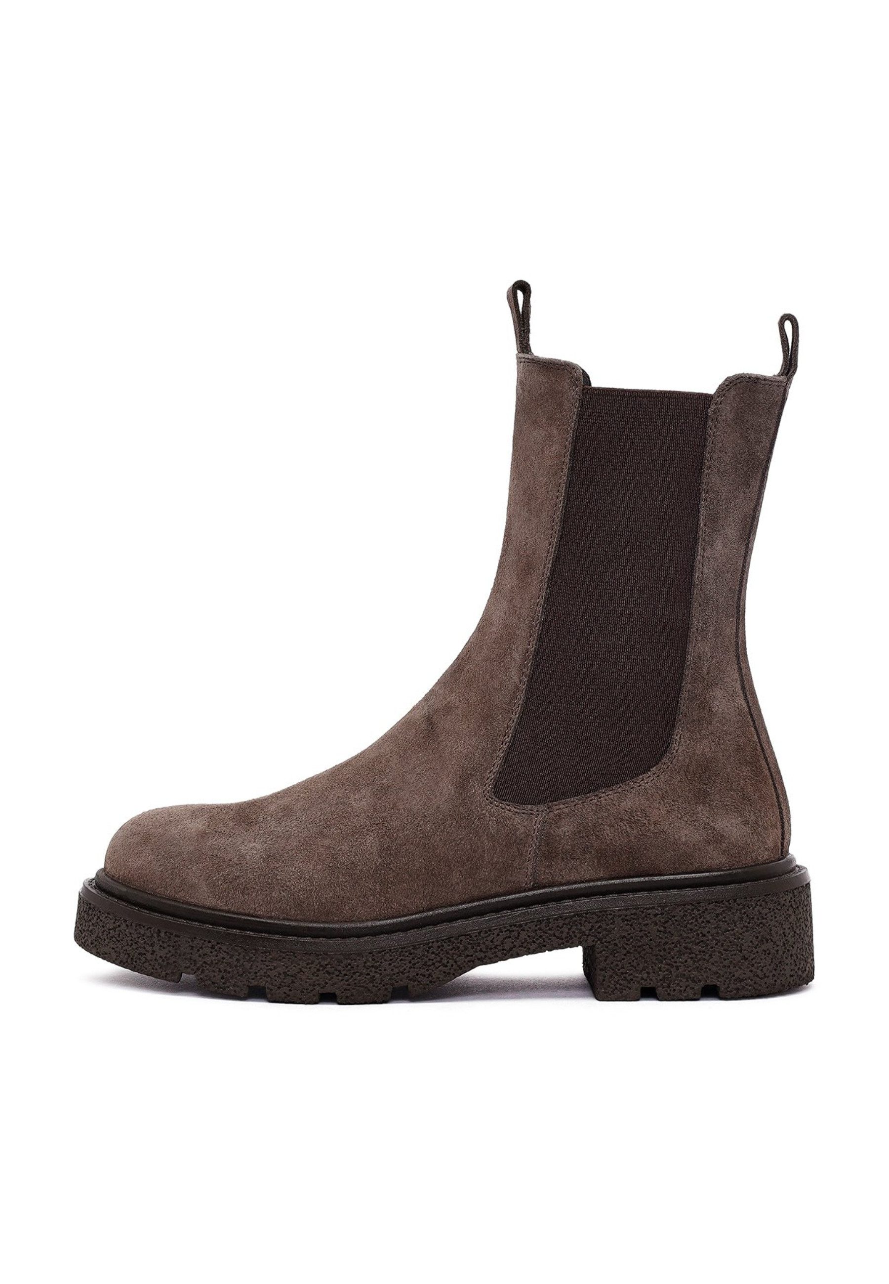 Derimod Chelsea-Stiefel aus Veloursleder Chelseaboots Lederfutter, Thermosohle, Absatz 2 cm