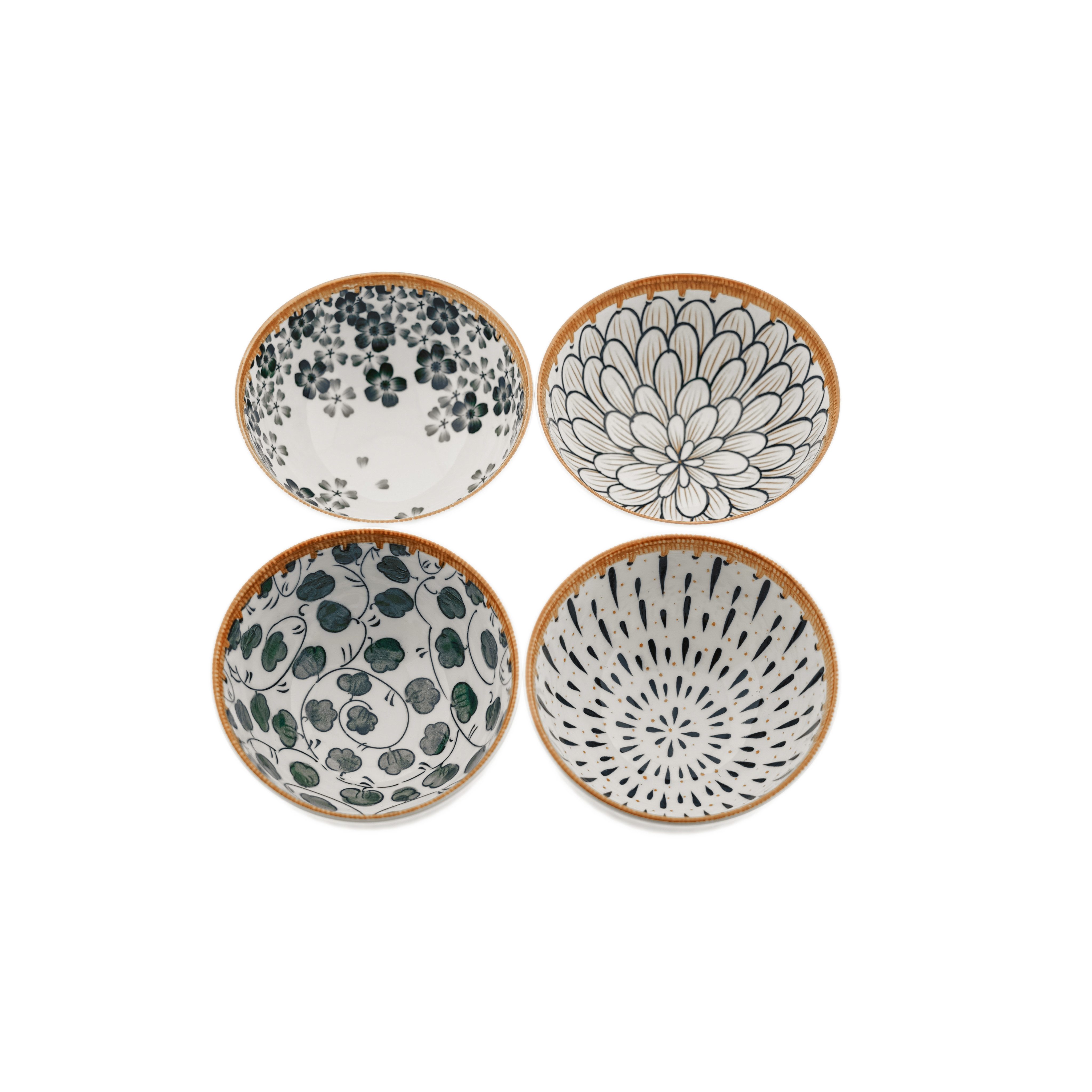 Weissberg Snackschale 4er Set, dekoratives Design - ø11 x 6 cm, Porzellan, (4-tlg), Spülmaschinengeeignet, ø11 cm, aus Porzellan